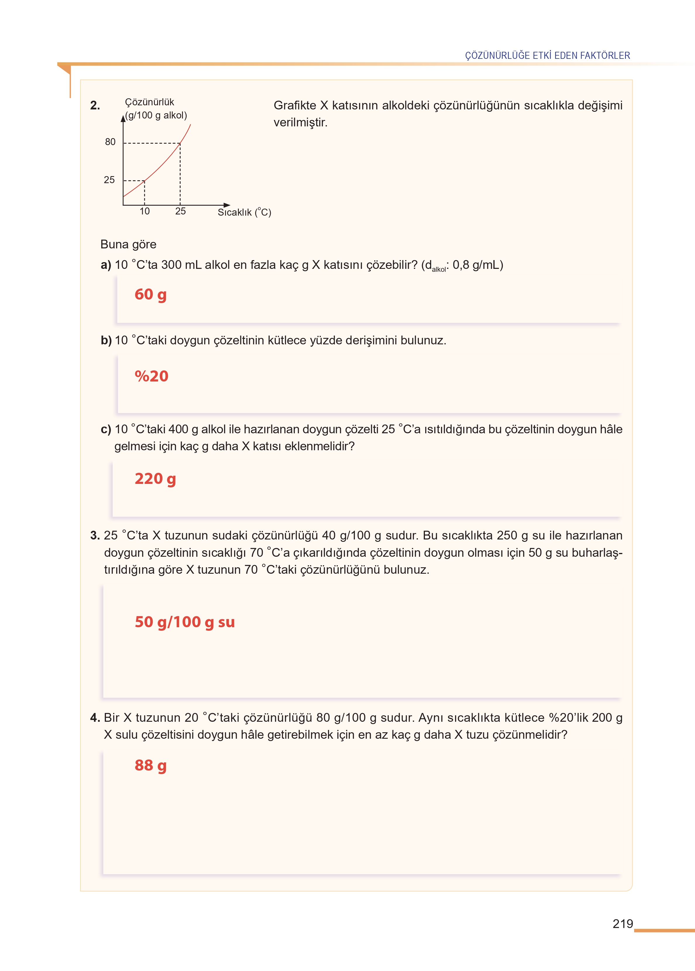 11. Sınıf Meb Yayınları Fen Lisesi Kimya Ders Kitabı Sayfa 219 Cevapları
