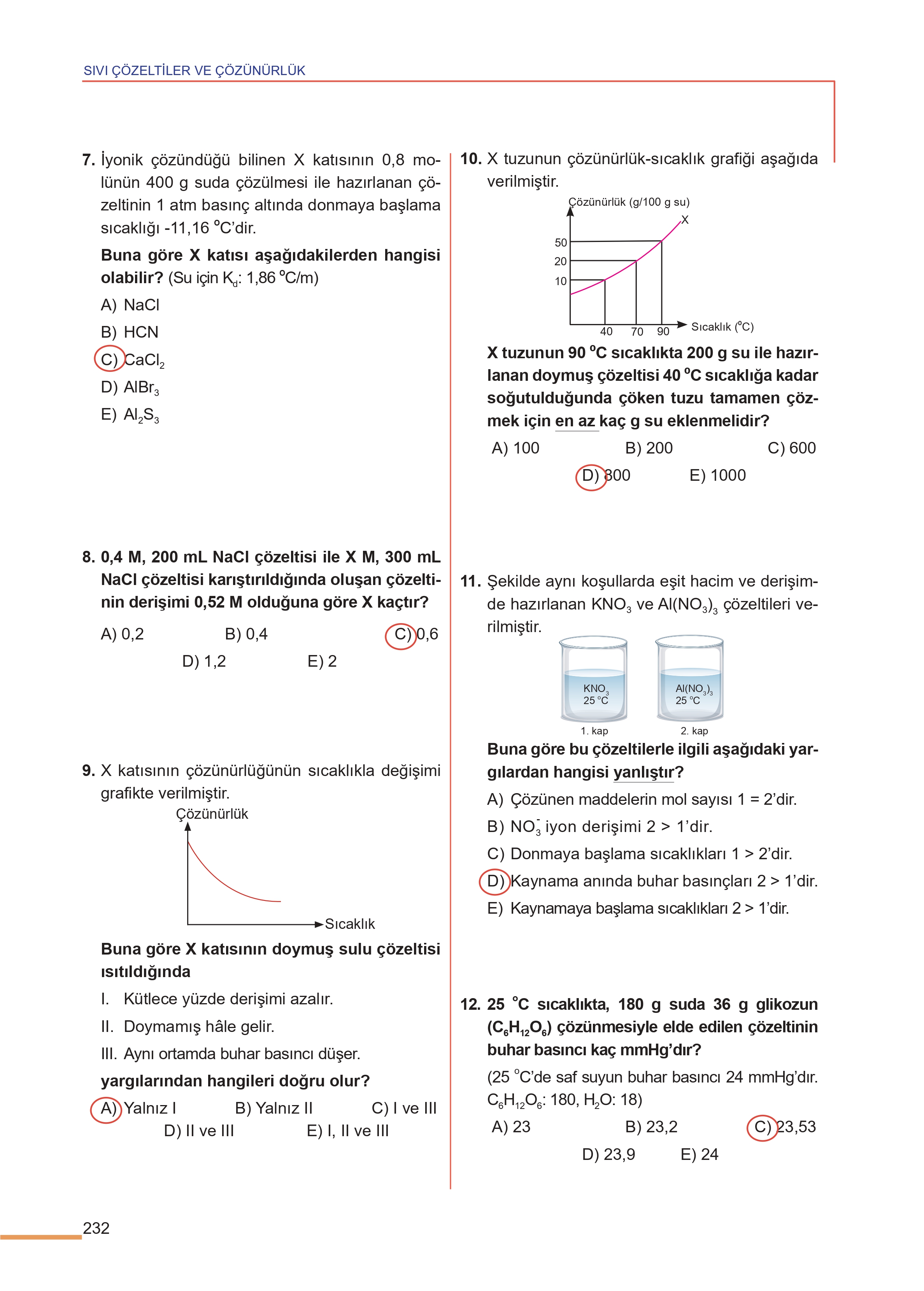 11. Sınıf Meb Yayınları Fen Lisesi Kimya Ders Kitabı Sayfa 232 Cevapları 11. Sınıf Meb Yayınları Fen Lisesi Kimya Ders Kitabı Sayfa 232 Cevapları