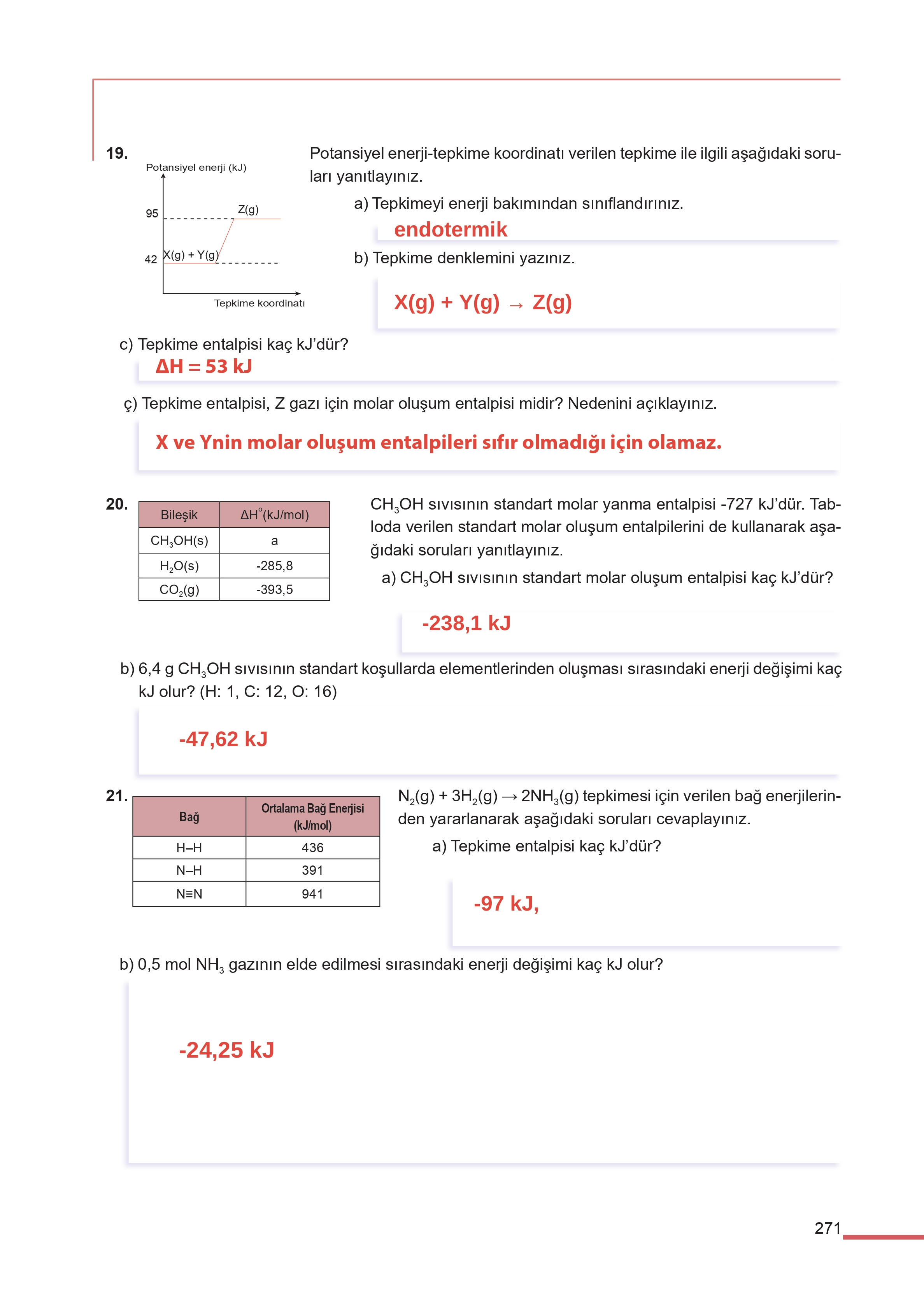 11. Sınıf Meb Yayınları Fen Lisesi Kimya Ders Kitabı Sayfa 271 Cevapları 11. Sınıf Meb Yayınları Fen Lisesi Kimya Ders Kitabı Sayfa 271 Cevapları