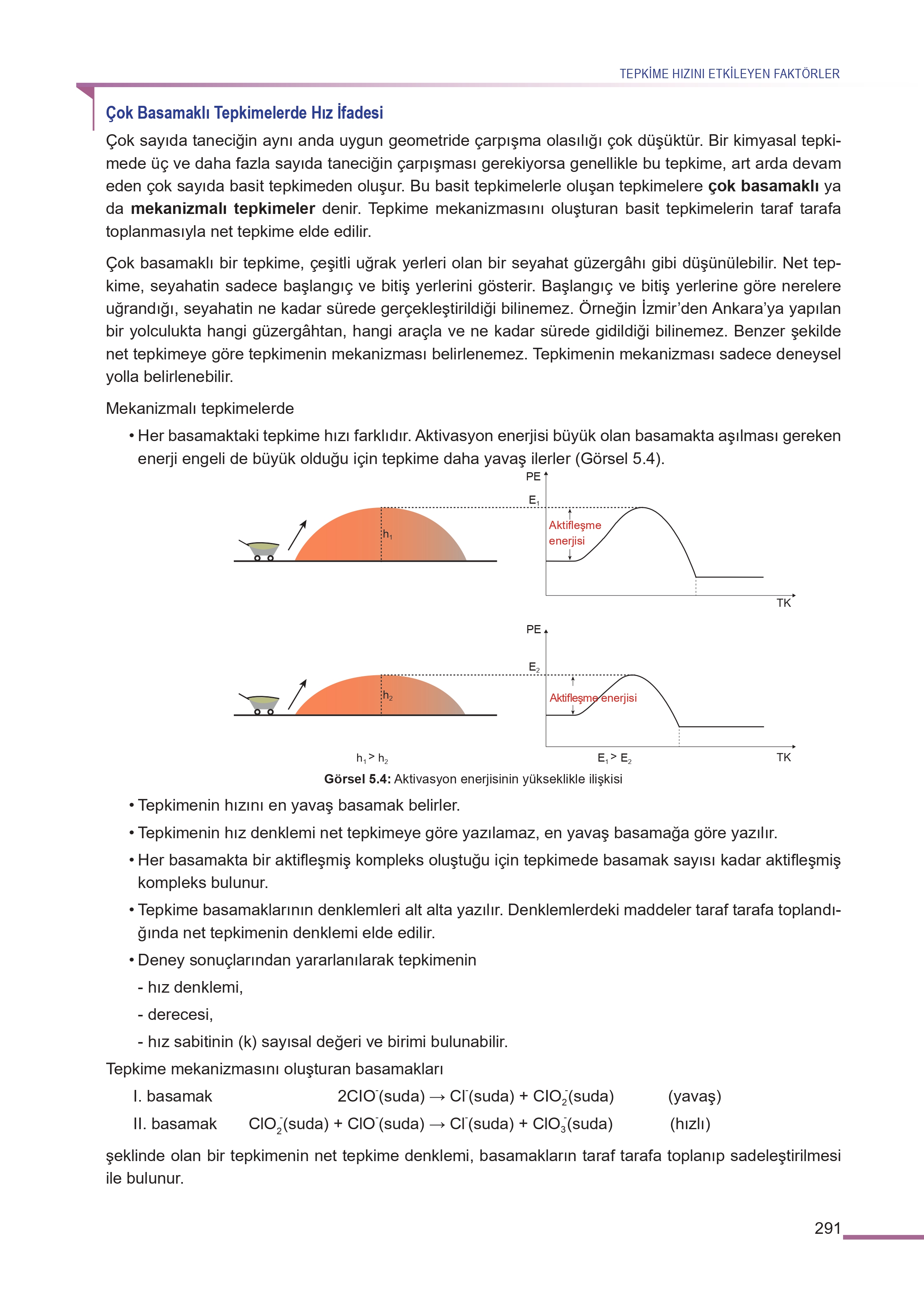 11. Sınıf Meb Yayınları Fen Lisesi Kimya Ders Kitabı Sayfa 291 Cevapları
