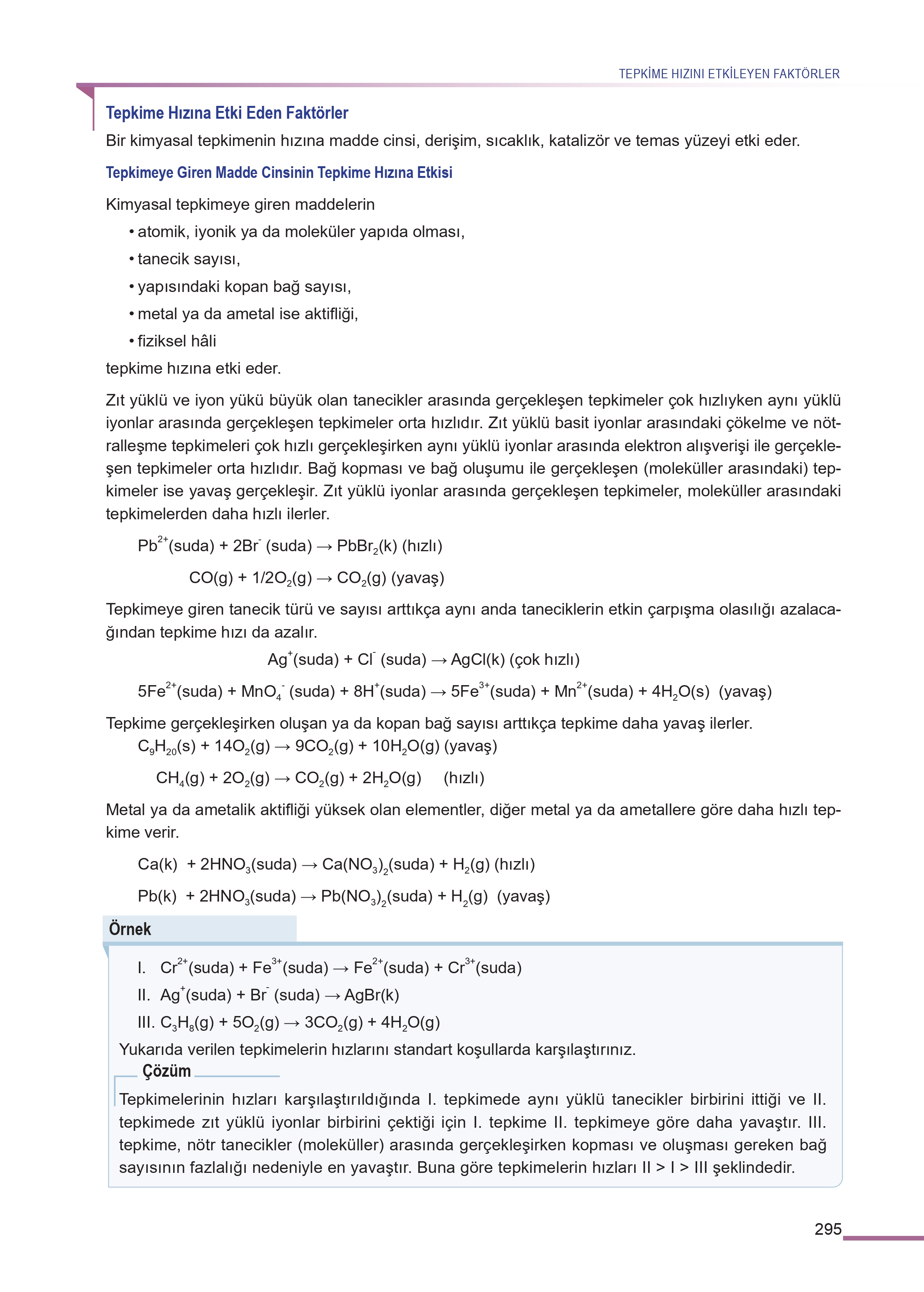 11. Sınıf Meb Yayınları Fen Lisesi Kimya Ders Kitabı Sayfa 295 Cevapları