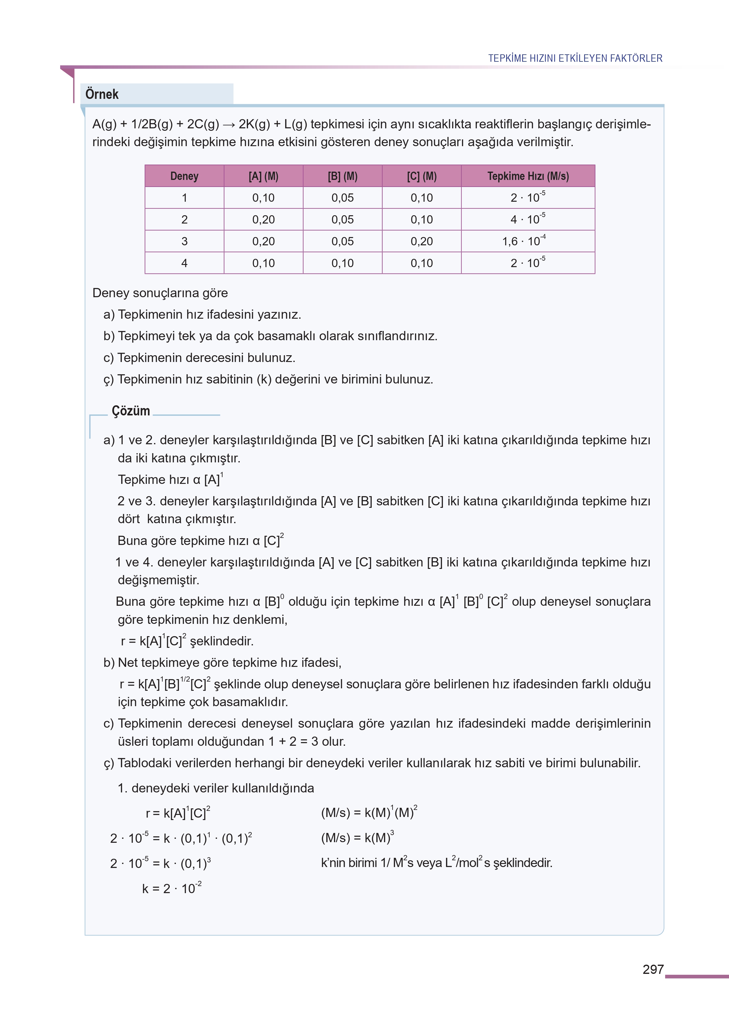 11. Sınıf Meb Yayınları Fen Lisesi Kimya Ders Kitabı Sayfa 297 Cevapları