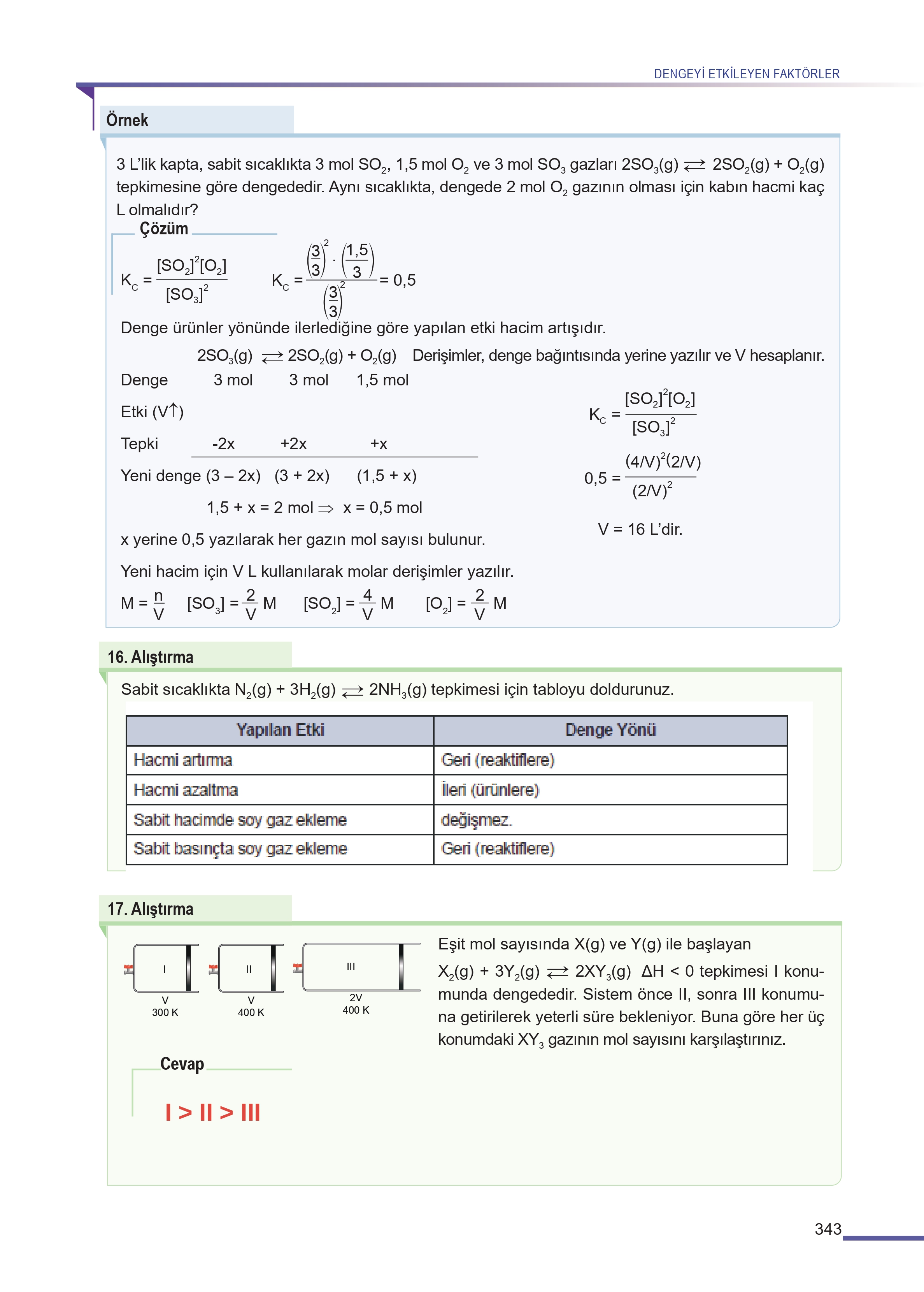 11. Sınıf Meb Yayınları Fen Lisesi Kimya Ders Kitabı Sayfa 343 Cevapları