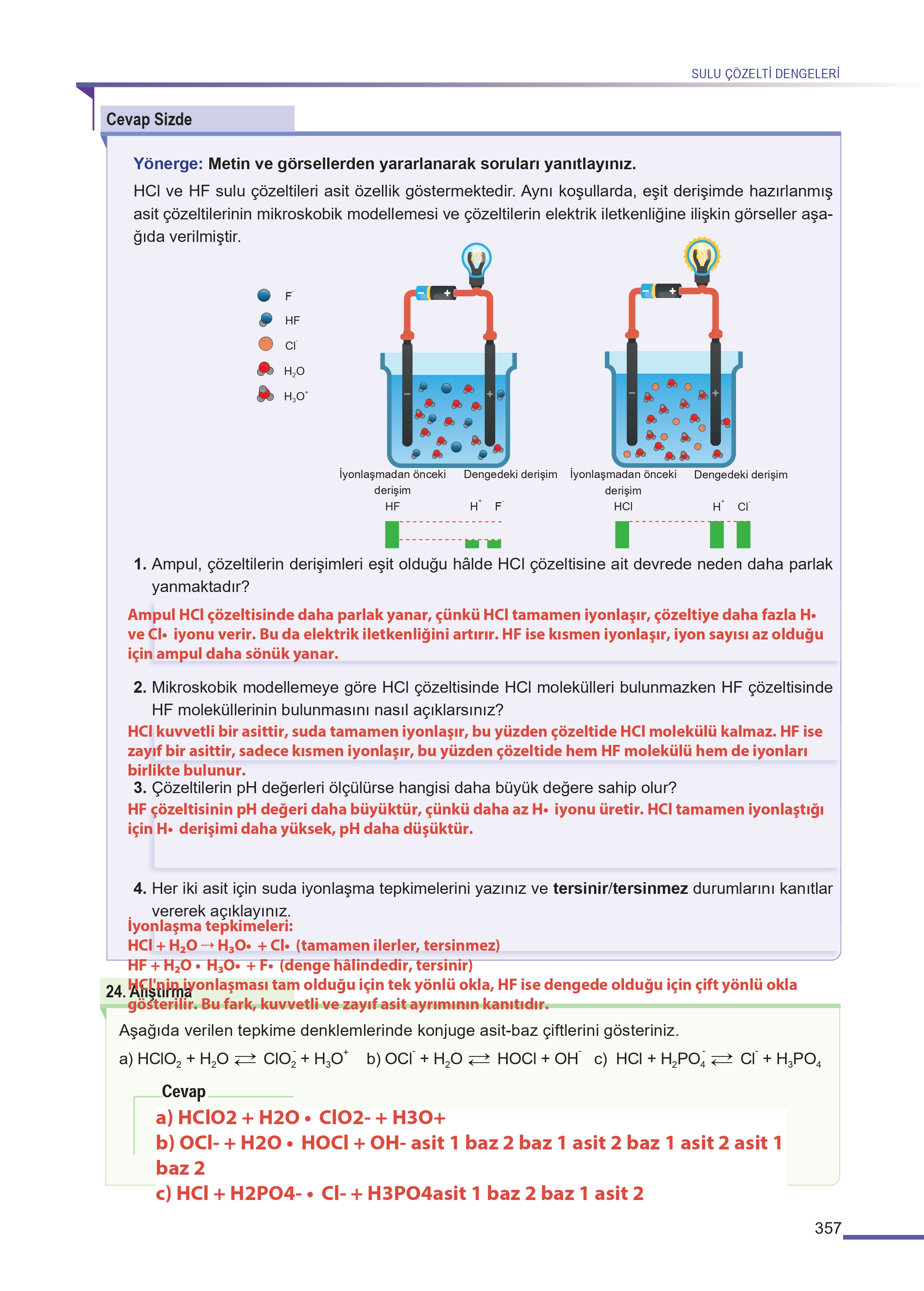 11. Sınıf Meb Yayınları Fen Lisesi Kimya Ders Kitabı Sayfa 357 Cevapları
