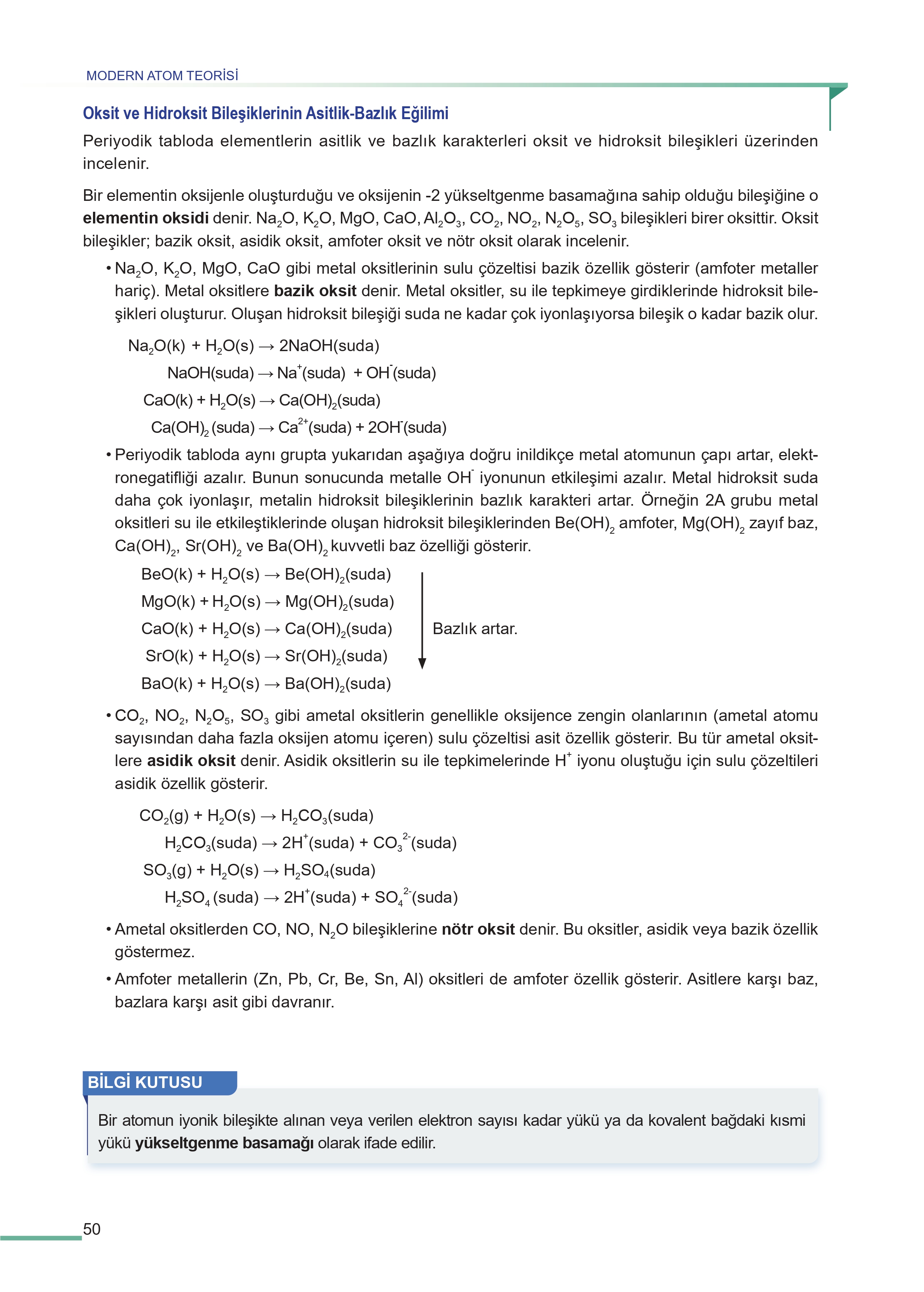 11. Sınıf Meb Yayınları Fen Lisesi Kimya Ders Kitabı Sayfa 50 Cevapları