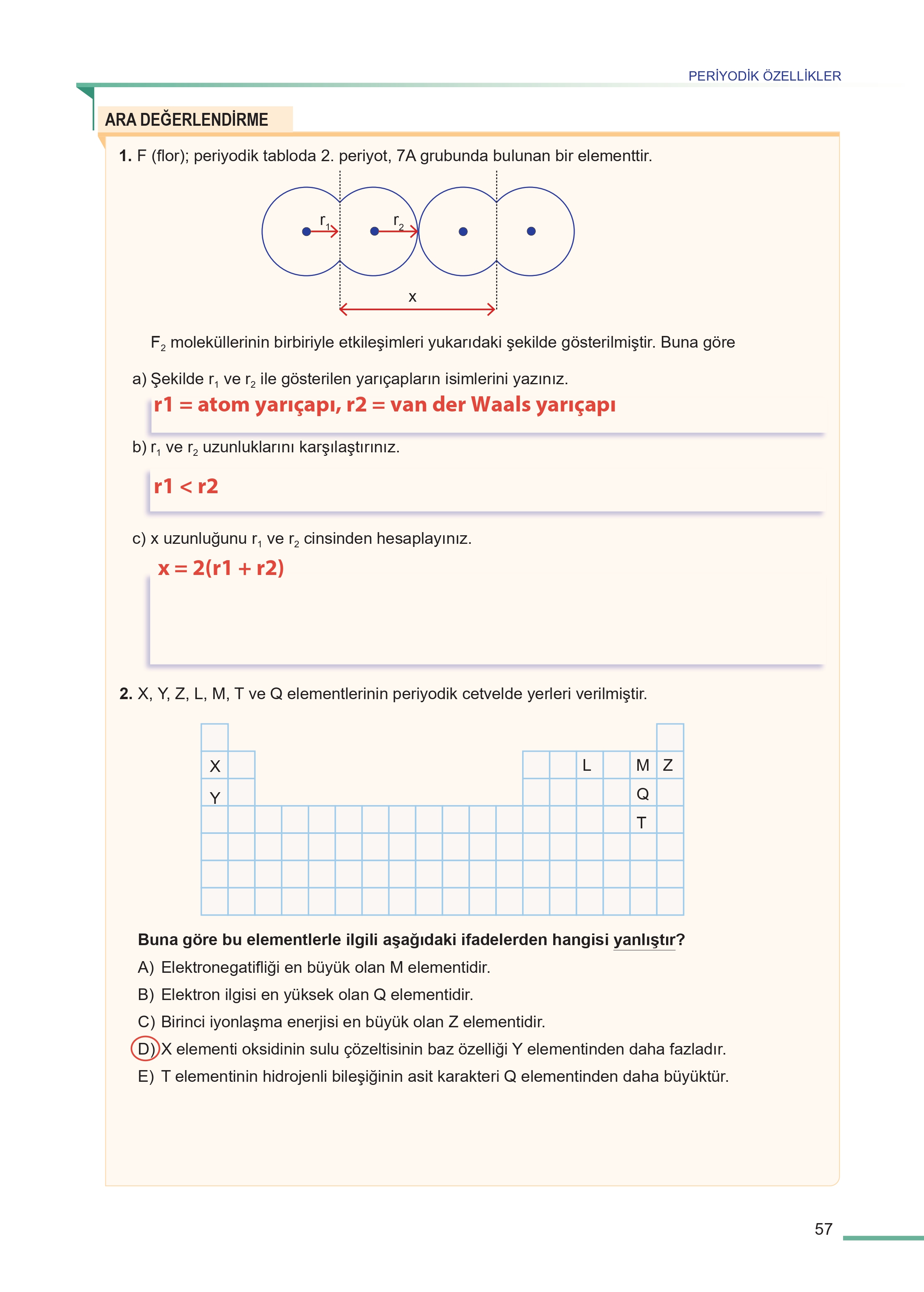11. Sınıf Meb Yayınları Fen Lisesi Kimya Ders Kitabı Sayfa 57 Cevapları 11. Sınıf Meb Yayınları Fen Lisesi Kimya Ders Kitabı Sayfa 57 Cevapları