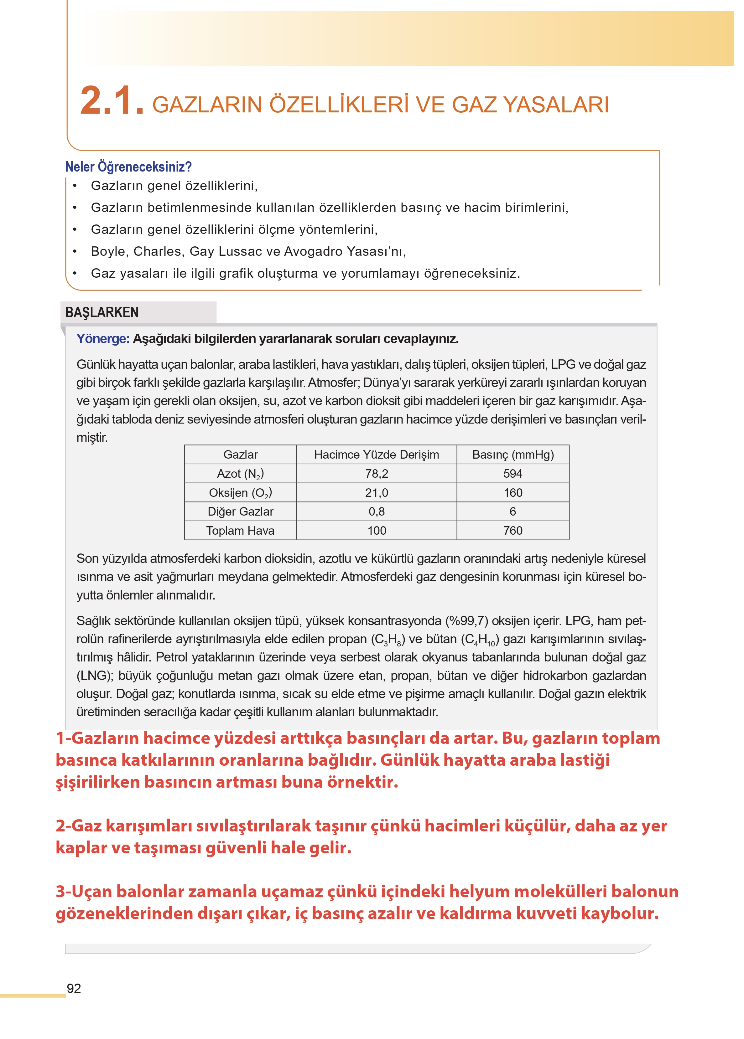 11. Sınıf Meb Yayınları Fen Lisesi Kimya Ders Kitabı Sayfa 92 Cevapları 11. Sınıf Meb Yayınları Fen Lisesi Kimya Ders Kitabı Sayfa 92 Cevapları