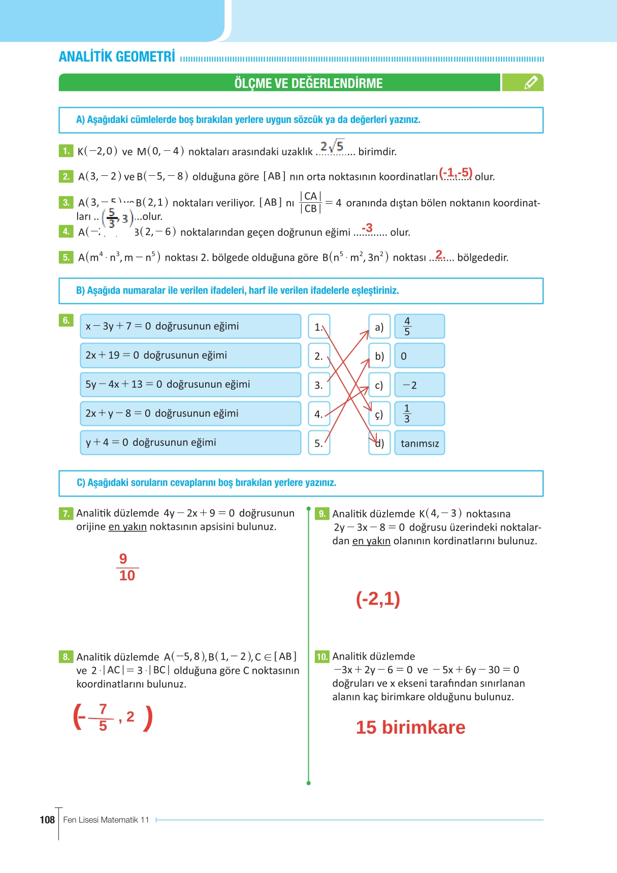 11. Sınıf Meb Yayınları Fen Lisesi Matematik Ders Kitabı Sayfa 108 Cevapları 11. Sınıf Meb Yayınları Fen Lisesi Matematik Ders Kitabı Sayfa 108 Cevapları