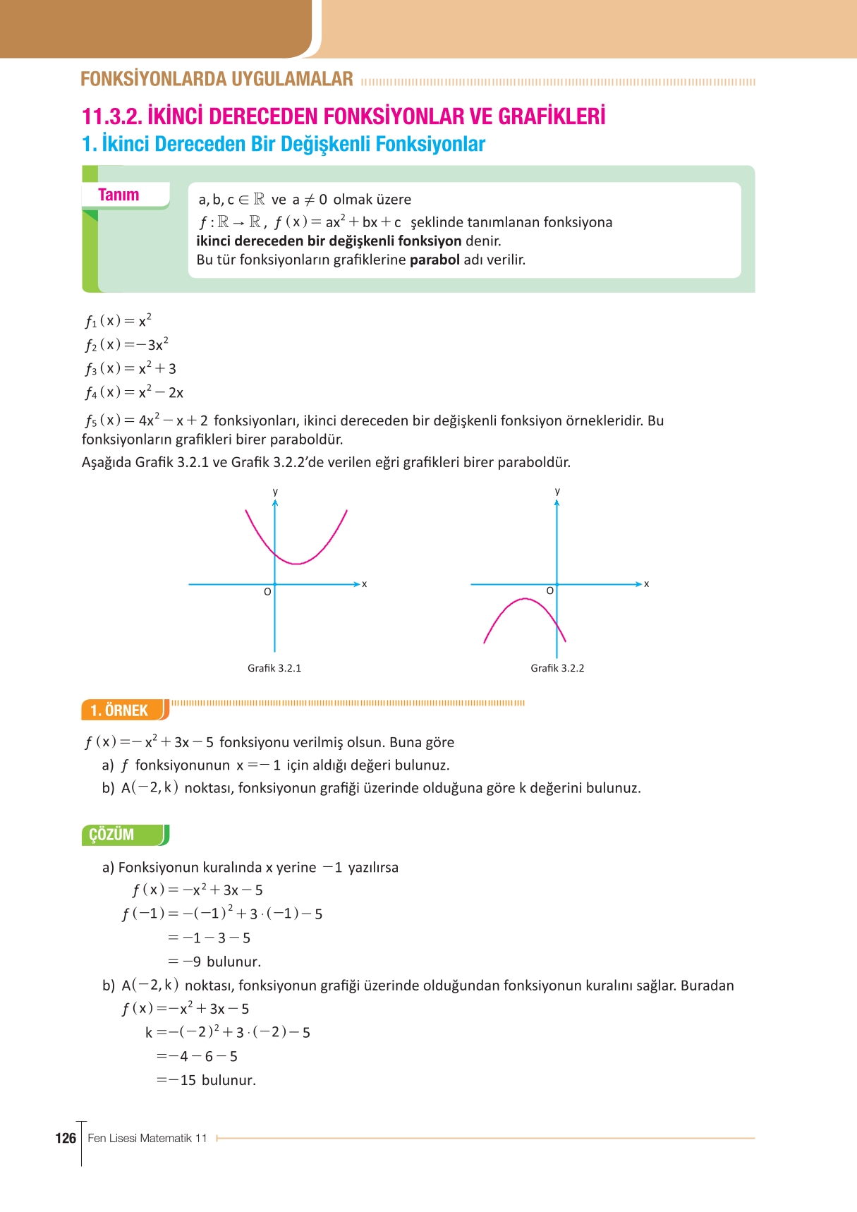11. Sınıf Meb Yayınları Fen Lisesi Matematik Ders Kitabı Sayfa 126 Cevapları