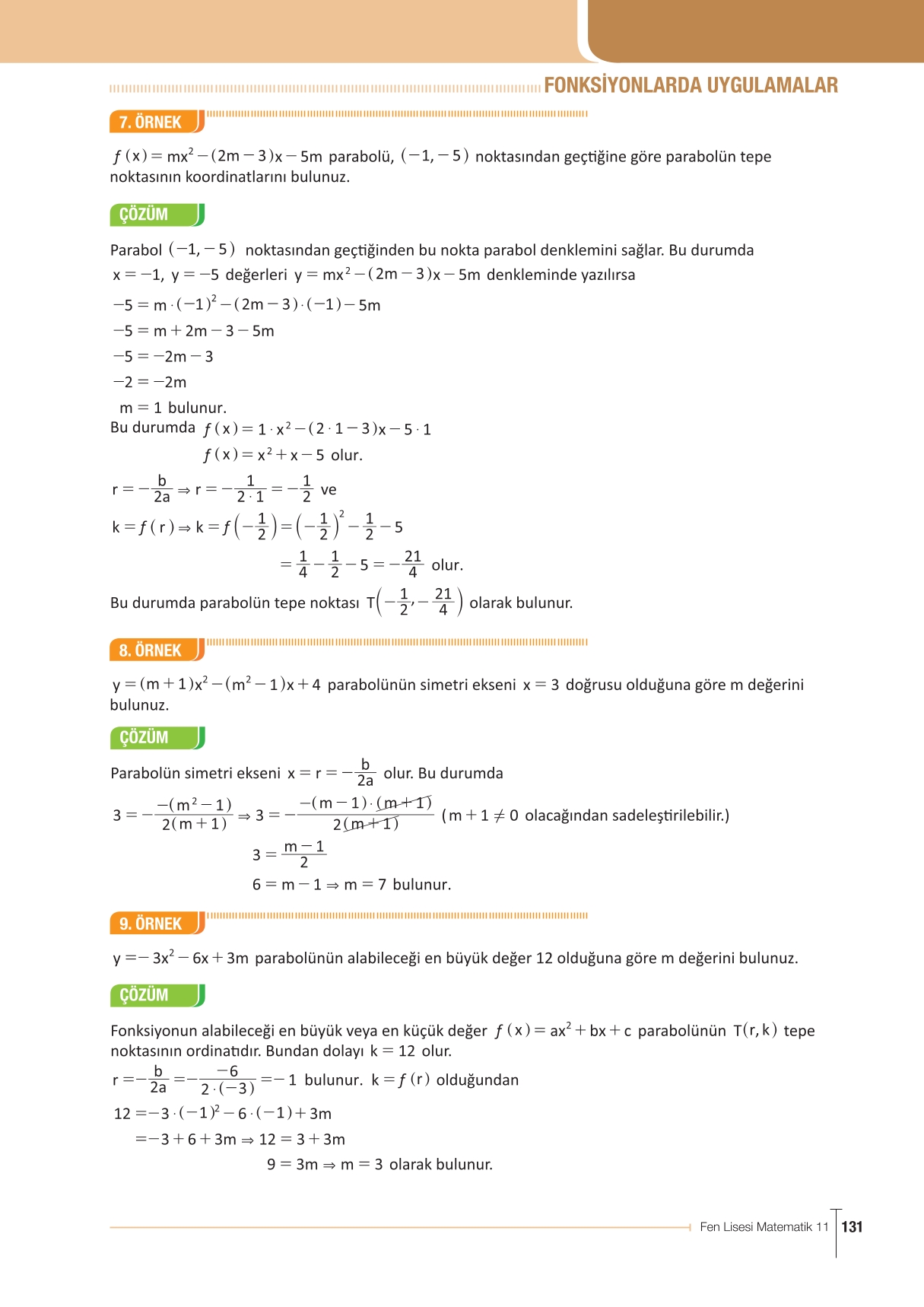 11. Sınıf Meb Yayınları Fen Lisesi Matematik Ders Kitabı Sayfa 131 Cevapları 11. Sınıf Meb Yayınları Fen Lisesi Matematik Ders Kitabı Sayfa 131 Cevapları