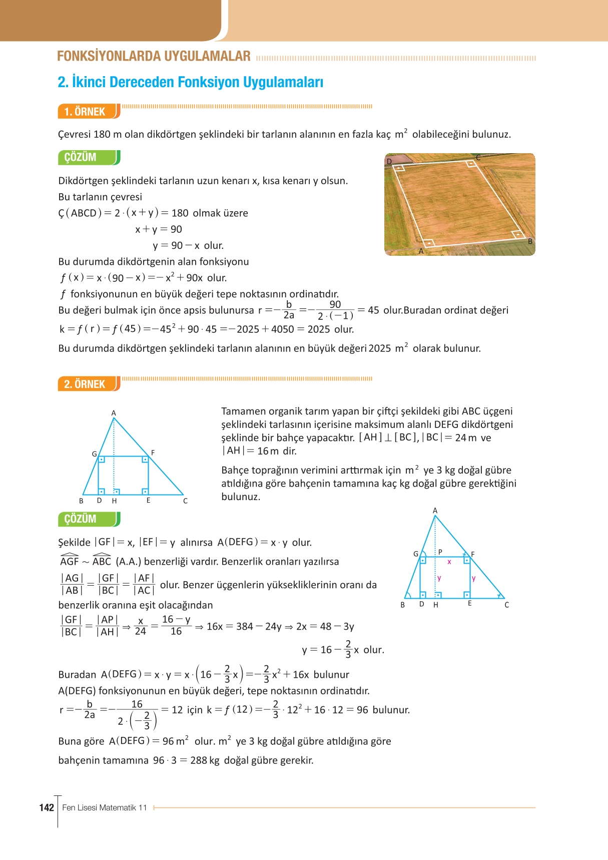 11. Sınıf Meb Yayınları Fen Lisesi Matematik Ders Kitabı Sayfa 142 Cevapları