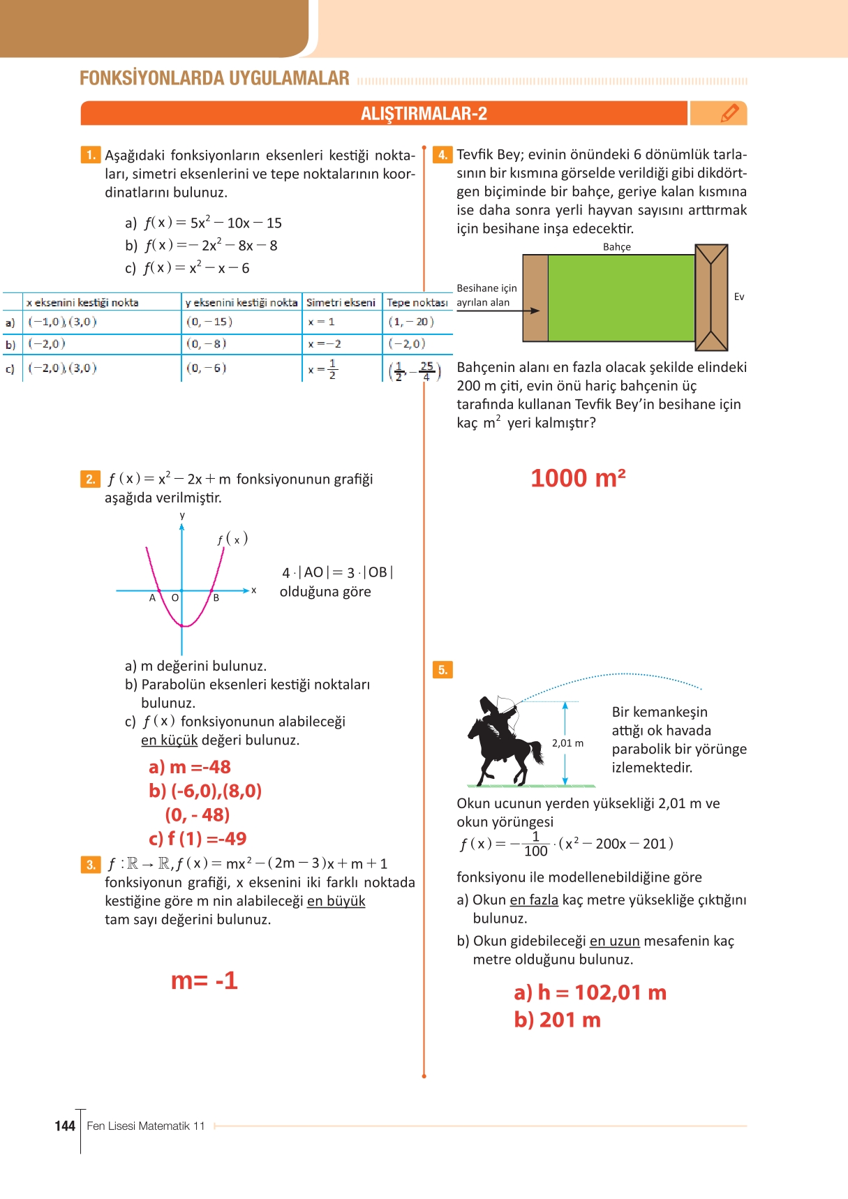 11. Sınıf Meb Yayınları Fen Lisesi Matematik Ders Kitabı Sayfa 144 Cevapları 11. Sınıf Meb Yayınları Fen Lisesi Matematik Ders Kitabı Sayfa 144 Cevapları