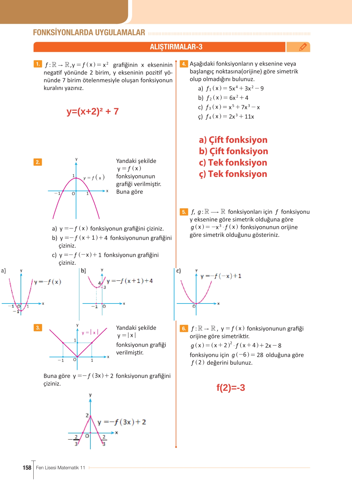 11. Sınıf Meb Yayınları Fen Lisesi Matematik Ders Kitabı Sayfa 158 Cevapları 11. Sınıf Meb Yayınları Fen Lisesi Matematik Ders Kitabı Sayfa 158 Cevapları