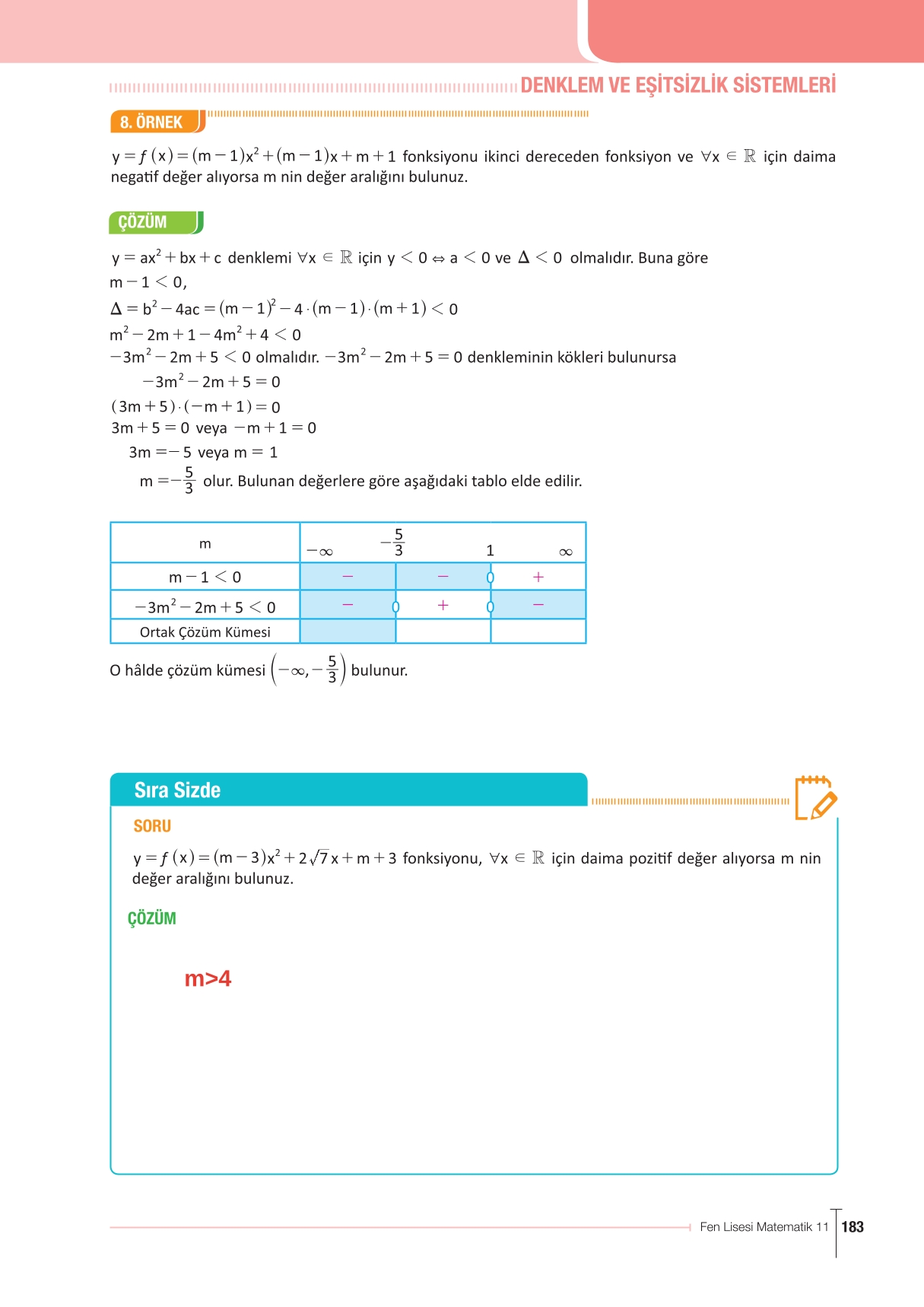 11. Sınıf Meb Yayınları Fen Lisesi Matematik Ders Kitabı Sayfa 183 Cevapları
