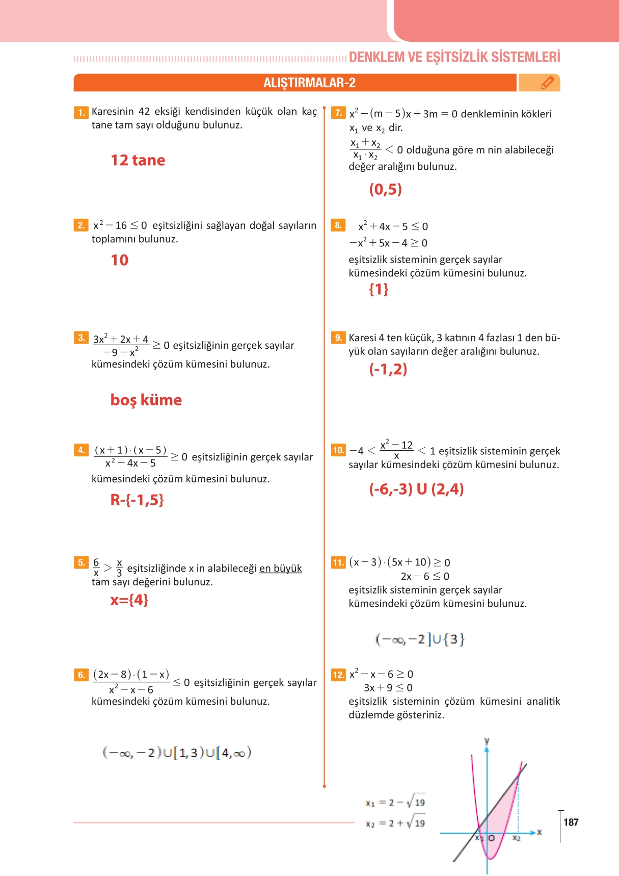 11. Sınıf Meb Yayınları Fen Lisesi Matematik Ders Kitabı Sayfa 187 Cevapları 11. Sınıf Meb Yayınları Fen Lisesi Matematik Ders Kitabı Sayfa 187 Cevapları