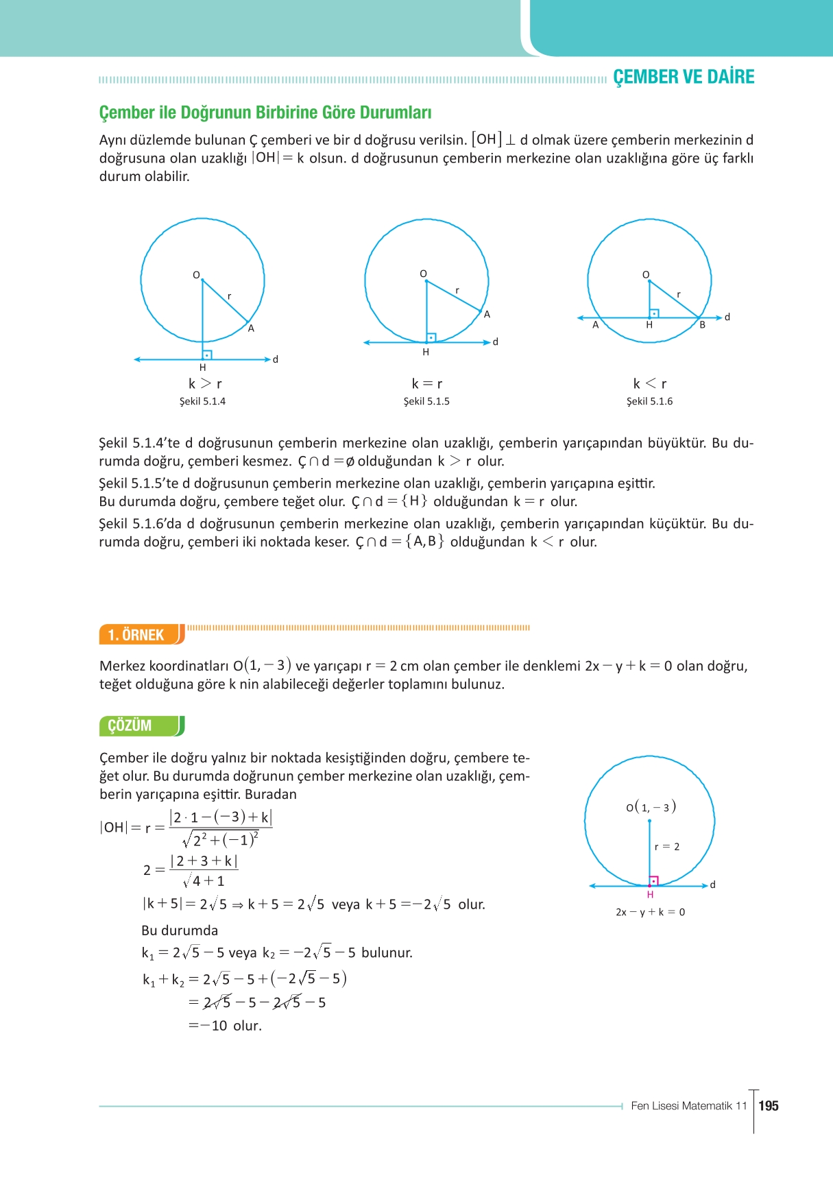 11. Sınıf Meb Yayınları Fen Lisesi Matematik Ders Kitabı Sayfa 195 Cevapları