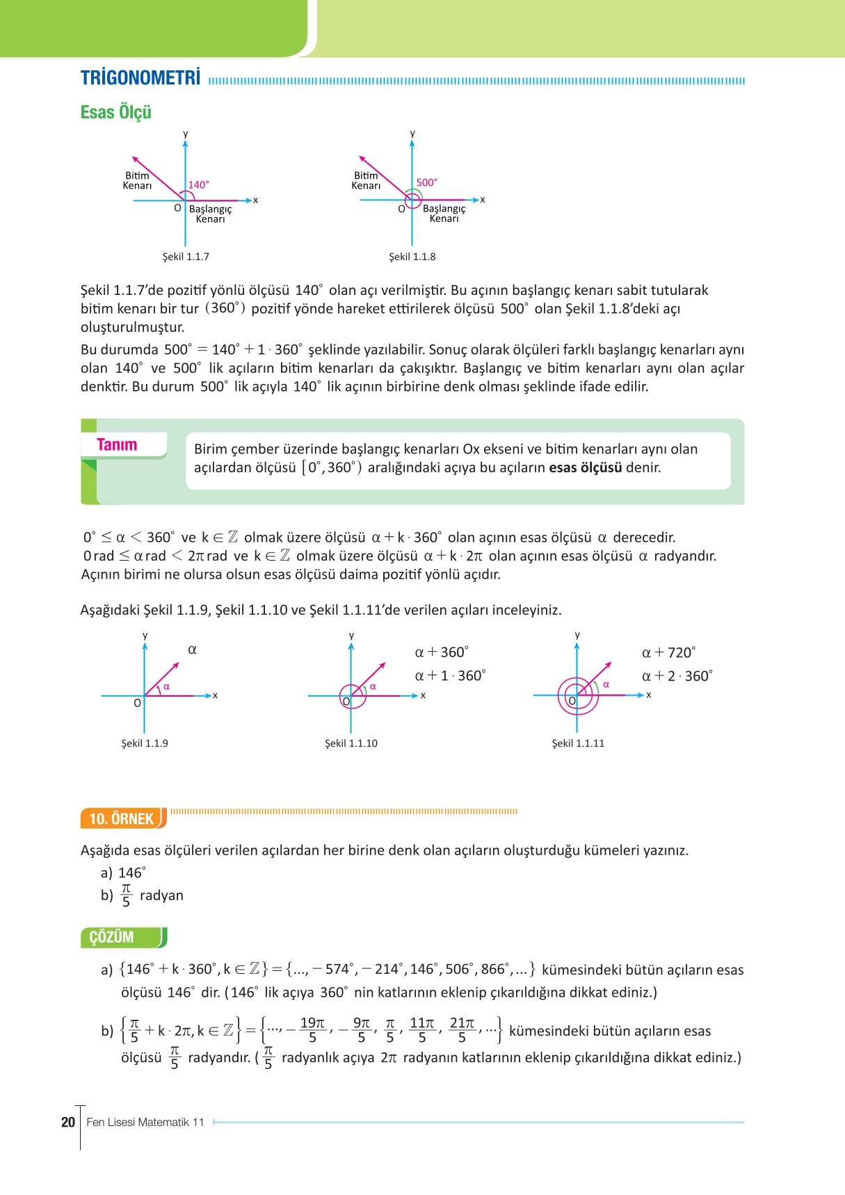 11. Sınıf Meb Yayınları Fen Lisesi Matematik Ders Kitabı Sayfa 20 Cevapları