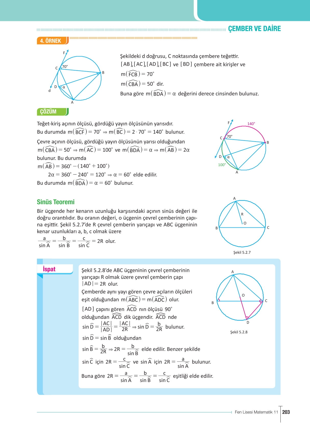 11. Sınıf Meb Yayınları Fen Lisesi Matematik Ders Kitabı Sayfa 203 Cevapları