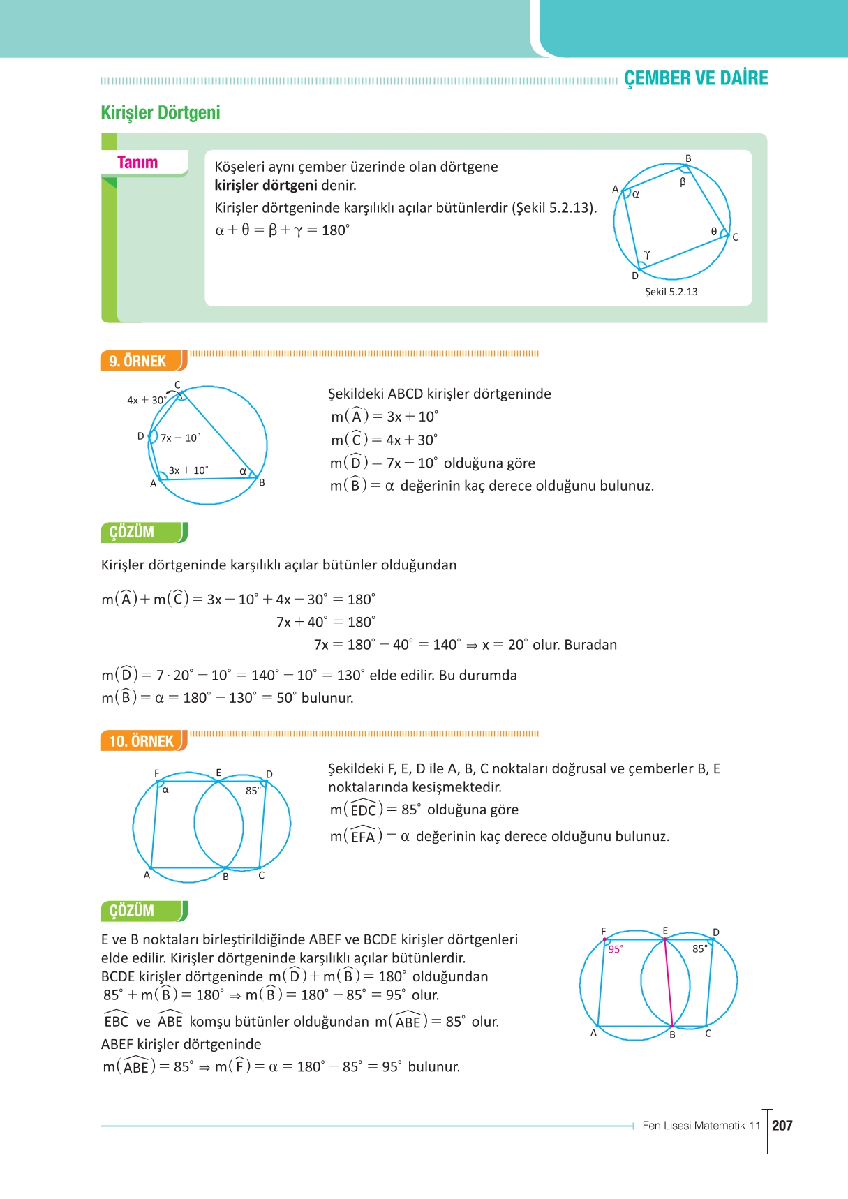 11. Sınıf Meb Yayınları Fen Lisesi Matematik Ders Kitabı Sayfa 207 Cevapları 11. Sınıf Meb Yayınları Fen Lisesi Matematik Ders Kitabı Sayfa 207 Cevapları
