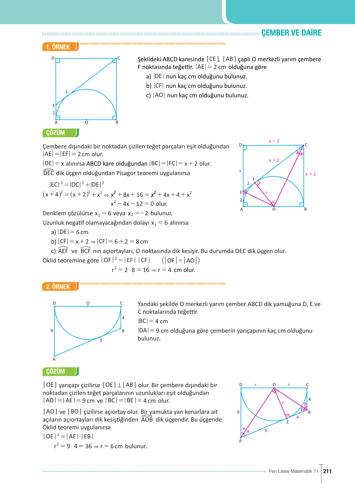 11. Sınıf Meb Yayınları Fen Lisesi Matematik Ders Kitabı Sayfa 211 Cevapları