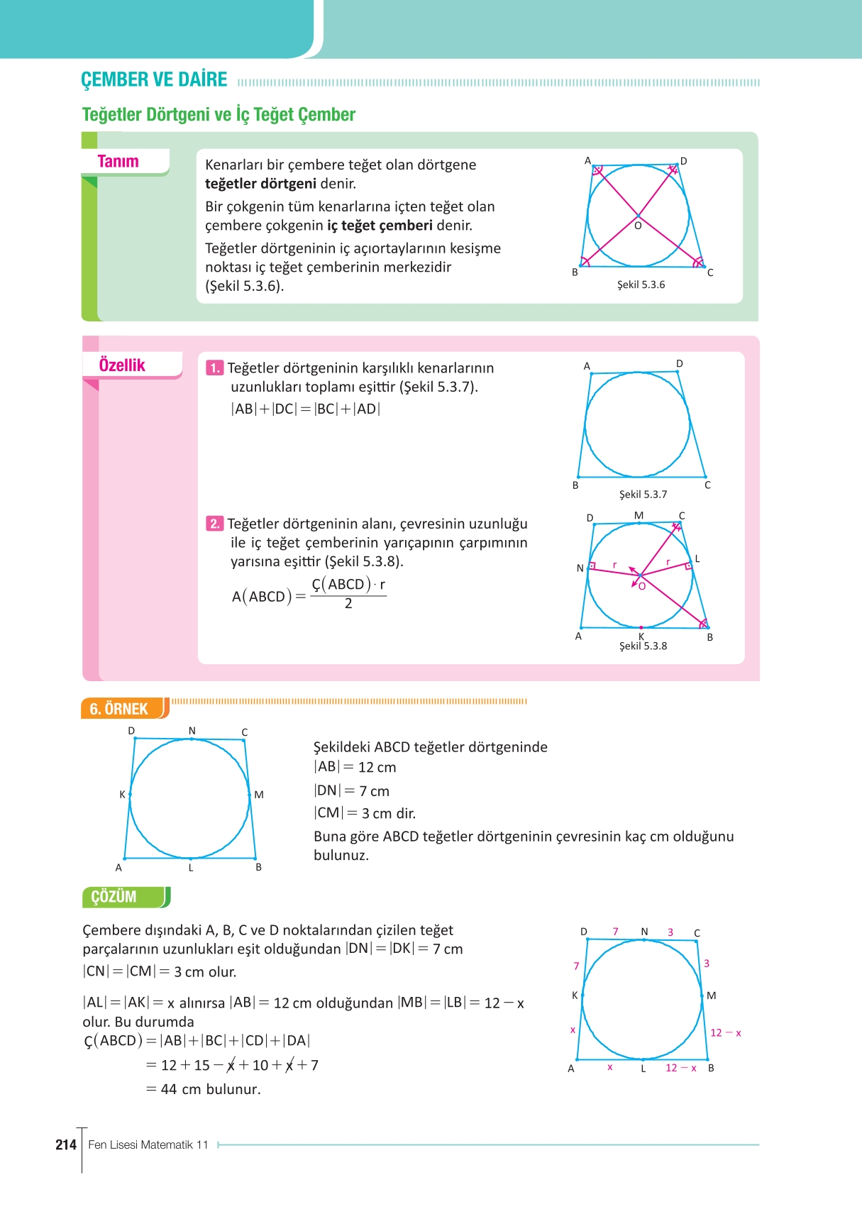 11. Sınıf Meb Yayınları Fen Lisesi Matematik Ders Kitabı Sayfa 214 Cevapları