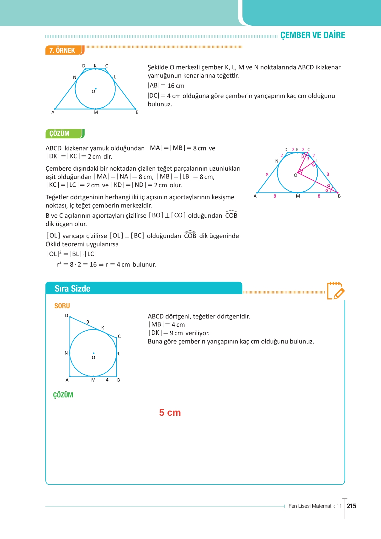11. Sınıf Meb Yayınları Fen Lisesi Matematik Ders Kitabı Sayfa 215 Cevapları