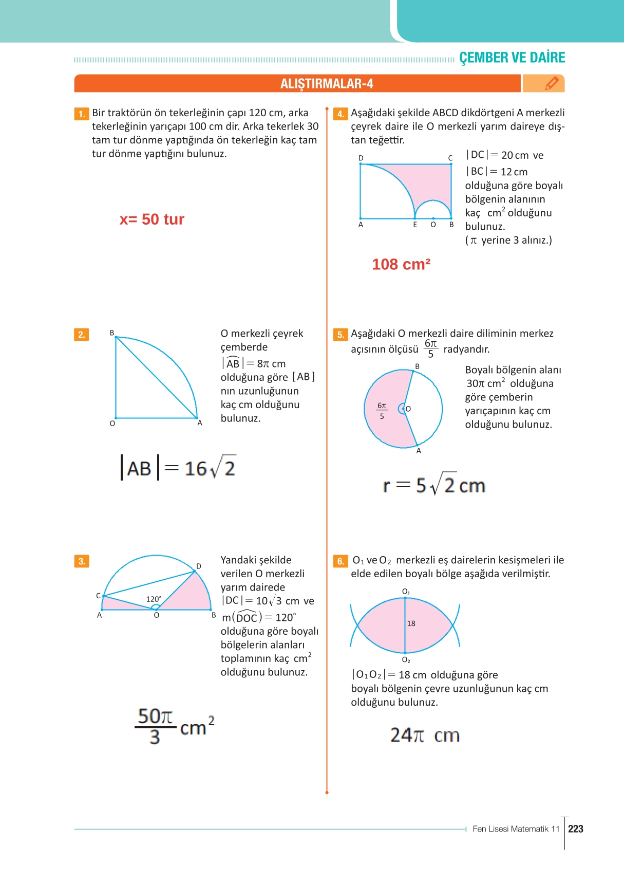 11. Sınıf Meb Yayınları Fen Lisesi Matematik Ders Kitabı Sayfa 223 Cevapları 11. Sınıf Meb Yayınları Fen Lisesi Matematik Ders Kitabı Sayfa 223 Cevapları