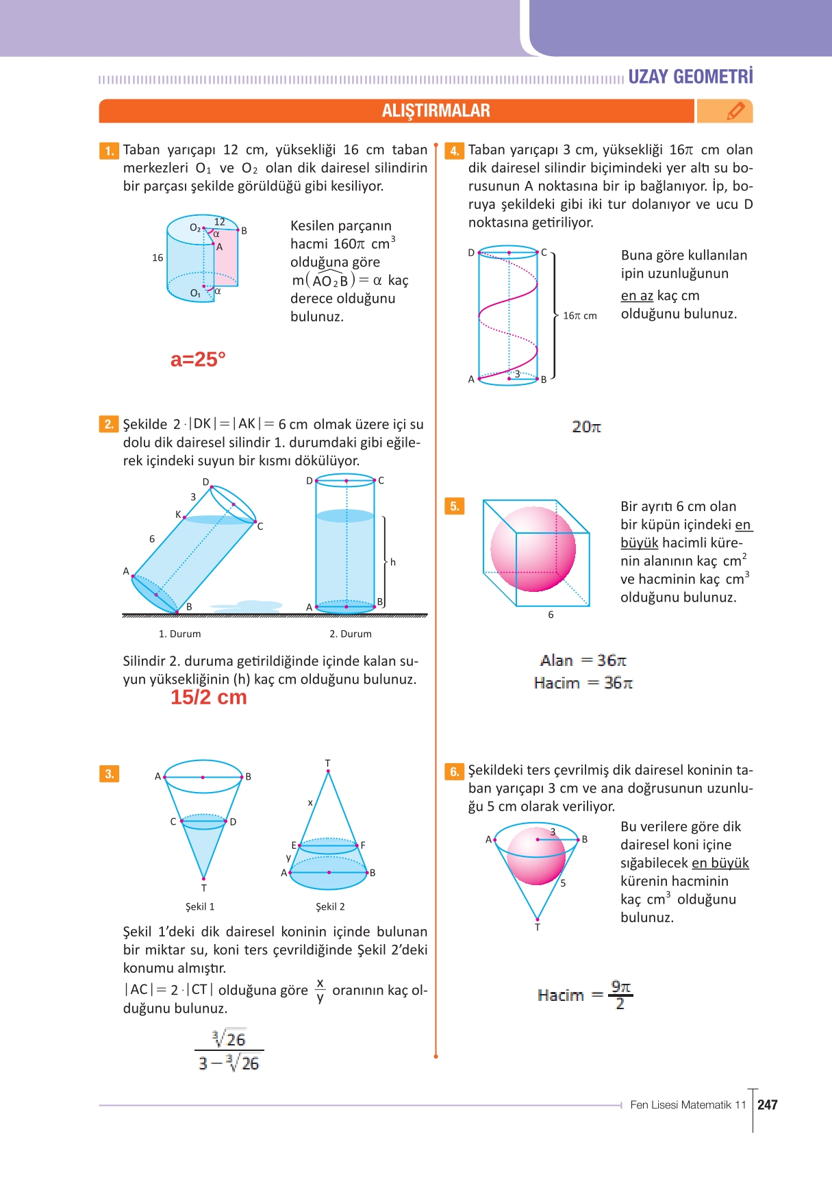 11. Sınıf Meb Yayınları Fen Lisesi Matematik Ders Kitabı Sayfa 247 Cevapları 11. Sınıf Meb Yayınları Fen Lisesi Matematik Ders Kitabı Sayfa 247 Cevapları
