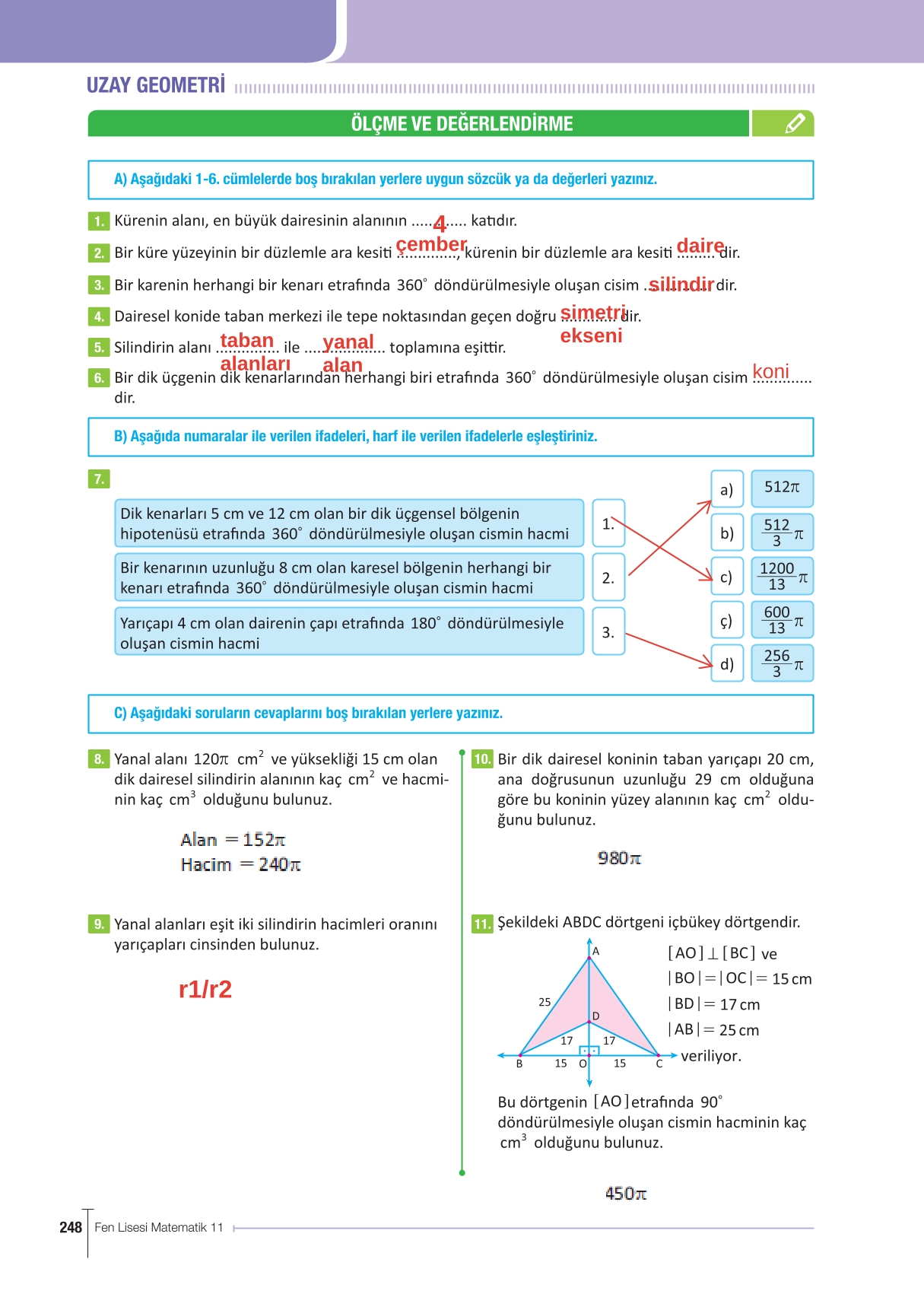 11. Sınıf Meb Yayınları Fen Lisesi Matematik Ders Kitabı Sayfa 248 Cevapları 11. Sınıf Meb Yayınları Fen Lisesi Matematik Ders Kitabı Sayfa 248 Cevapları