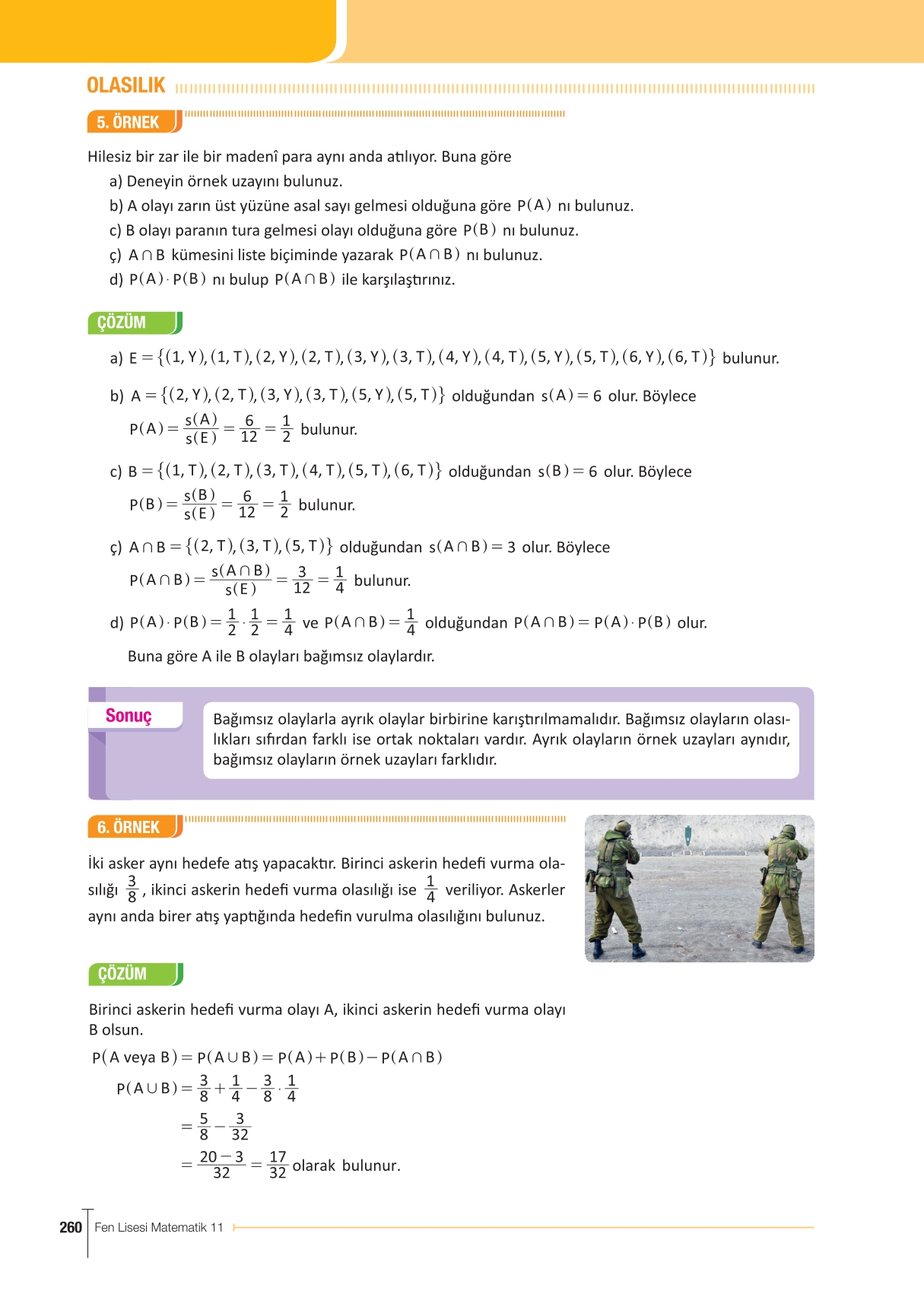 11. Sınıf Meb Yayınları Fen Lisesi Matematik Ders Kitabı Sayfa 260 Cevapları