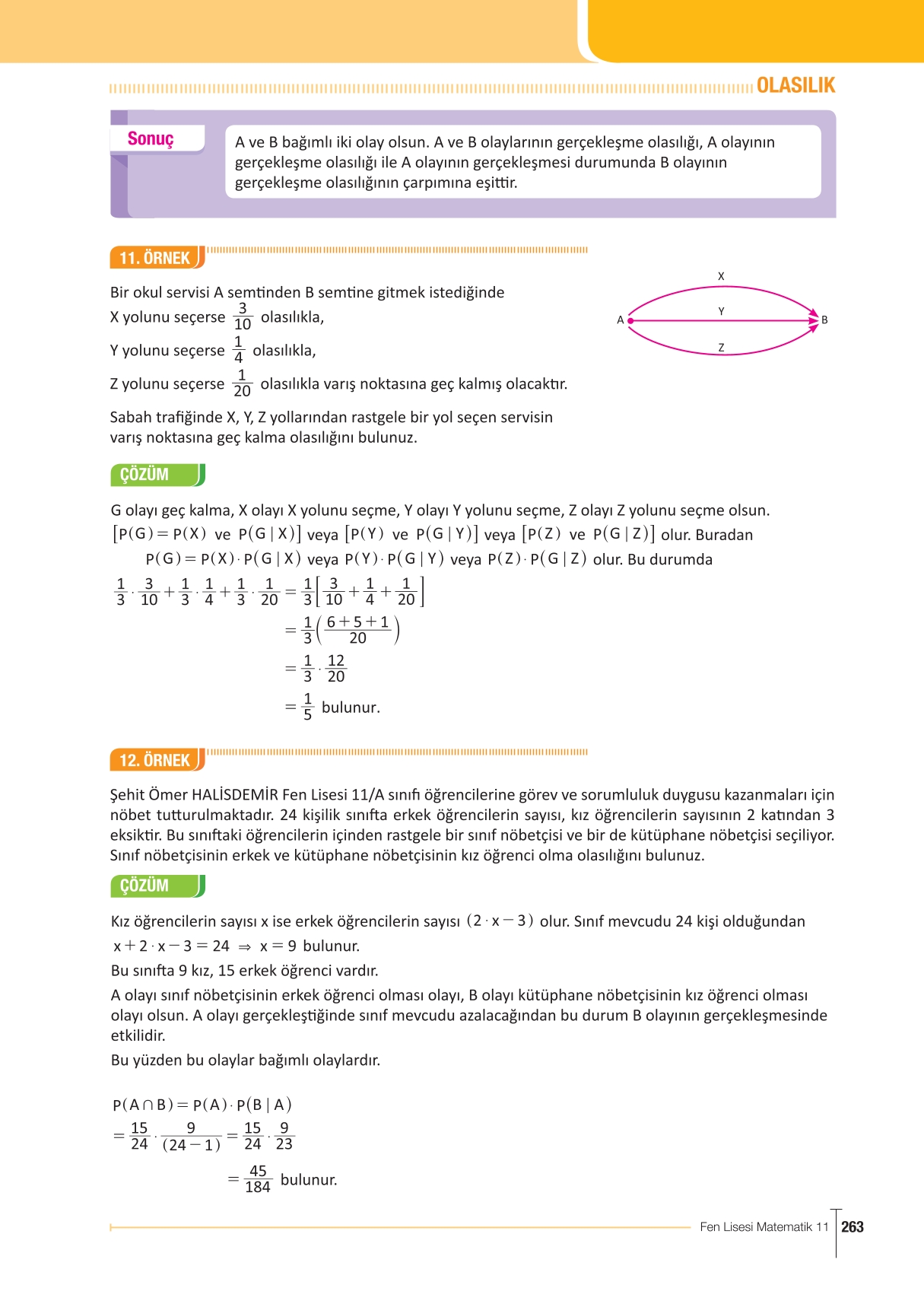 11. Sınıf Meb Yayınları Fen Lisesi Matematik Ders Kitabı Sayfa 263 Cevapları