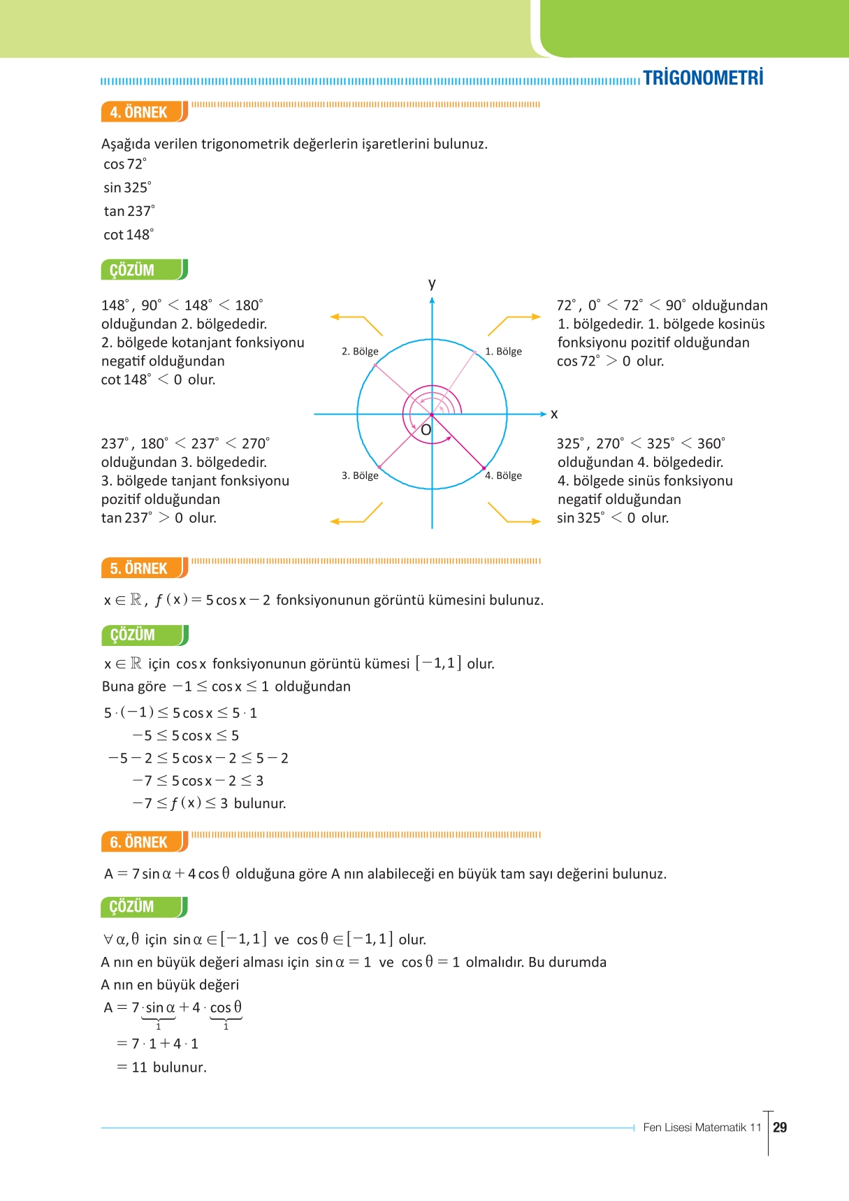 11. Sınıf Meb Yayınları Fen Lisesi Matematik Ders Kitabı Sayfa 29 Cevapları