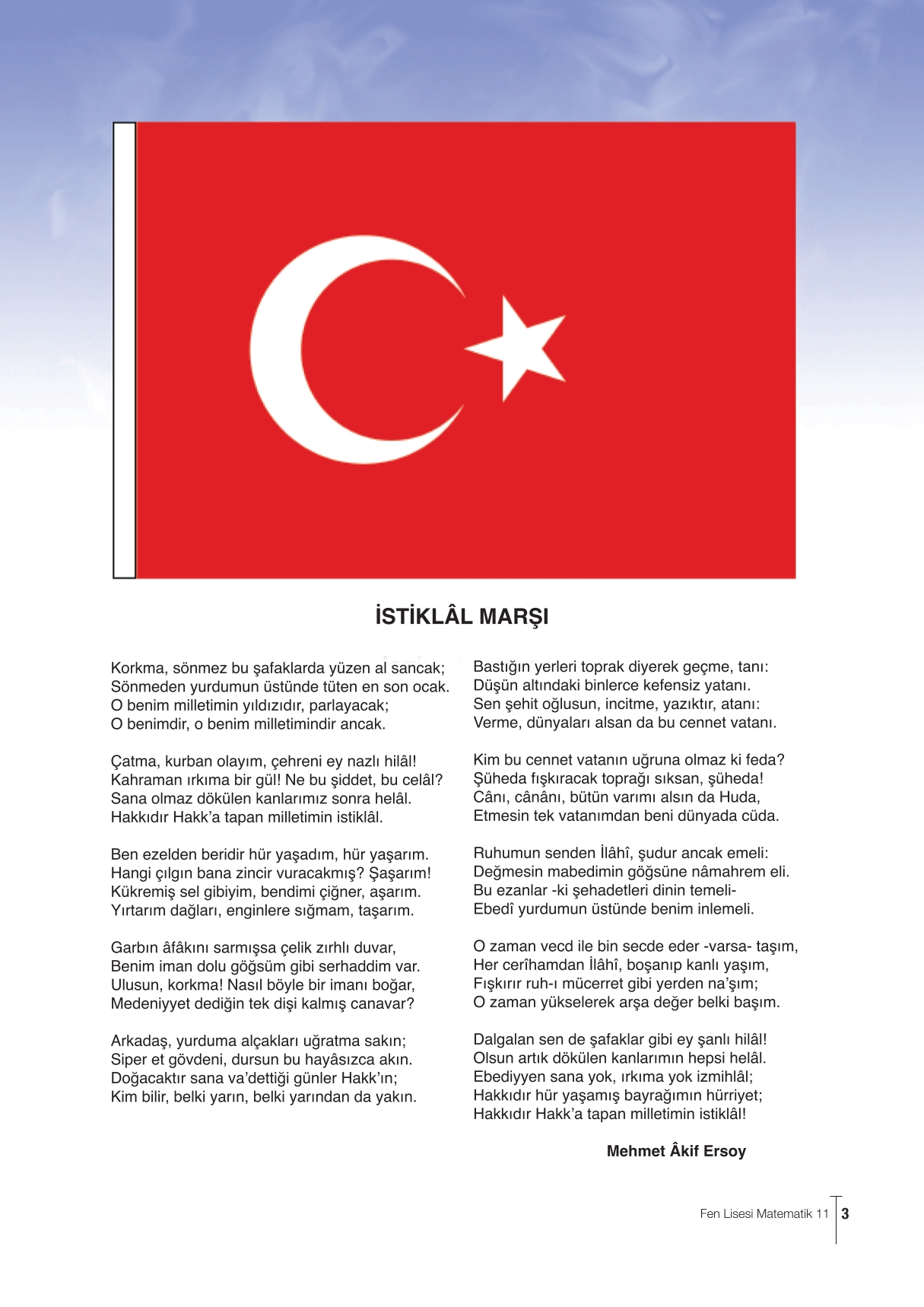 11. Sınıf Meb Yayınları Fen Lisesi Matematik Ders Kitabı Sayfa 3 Cevapları