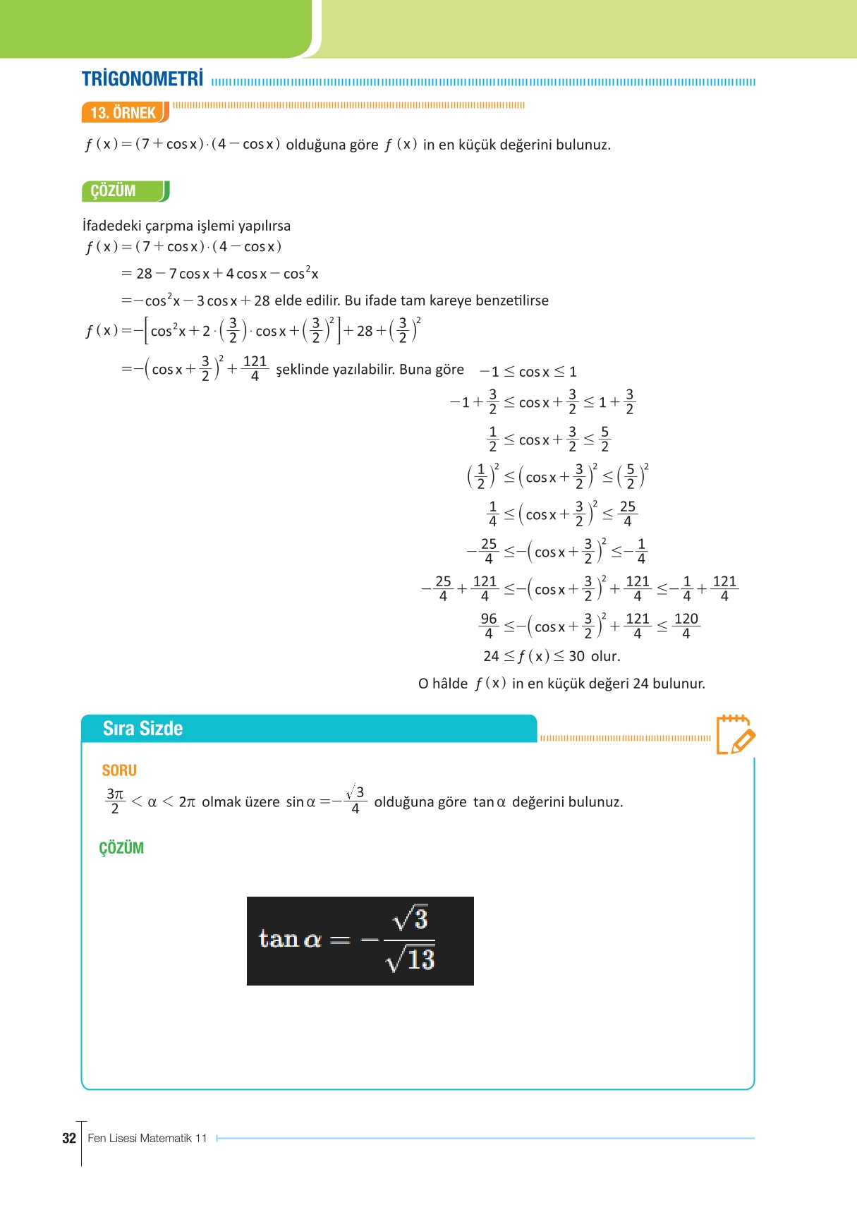 11. Sınıf Meb Yayınları Fen Lisesi Matematik Ders Kitabı Sayfa 32 Cevapları 11. Sınıf Meb Yayınları Fen Lisesi Matematik Ders Kitabı Sayfa 32 Cevapları