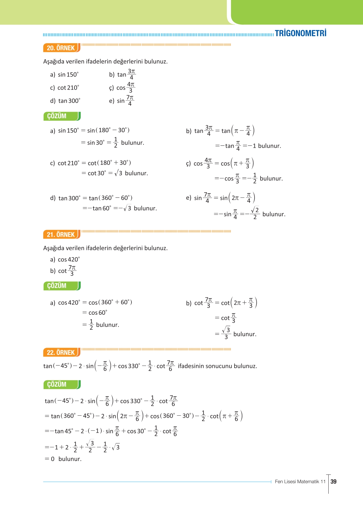 11. Sınıf Meb Yayınları Fen Lisesi Matematik Ders Kitabı Sayfa 39 Cevapları 11. Sınıf Meb Yayınları Fen Lisesi Matematik Ders Kitabı Sayfa 39 Cevapları