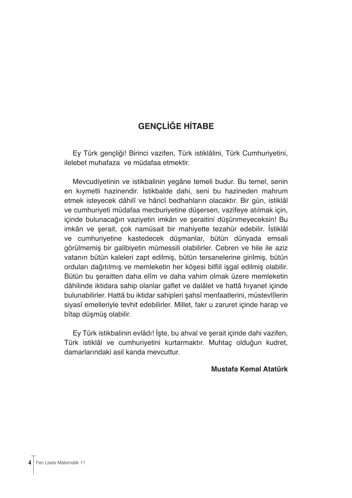 11. Sınıf Meb Yayınları Fen Lisesi Matematik Ders Kitabı Sayfa 4 Cevapları