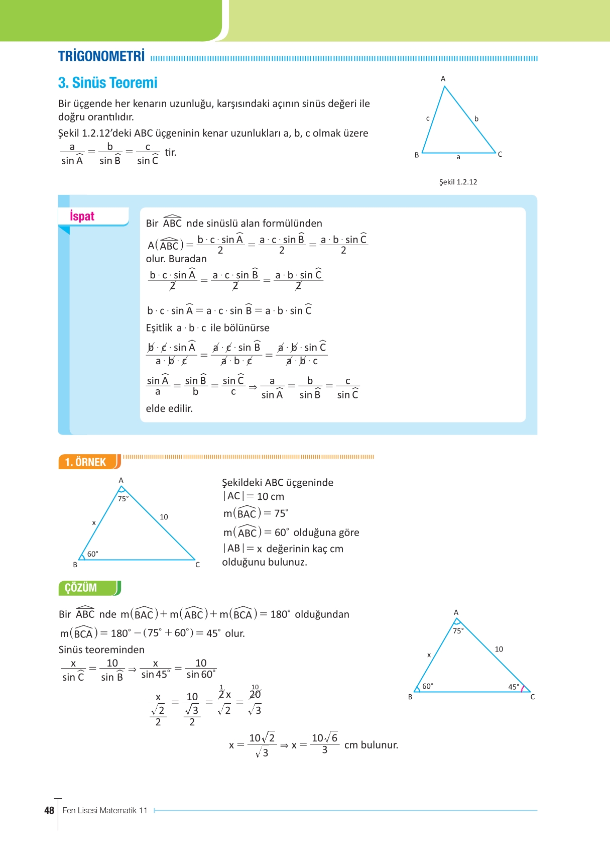11. Sınıf Meb Yayınları Fen Lisesi Matematik Ders Kitabı Sayfa 48 Cevapları