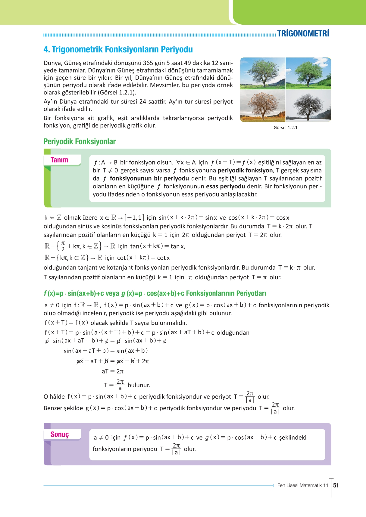 11. Sınıf Meb Yayınları Fen Lisesi Matematik Ders Kitabı Sayfa 51 Cevapları
