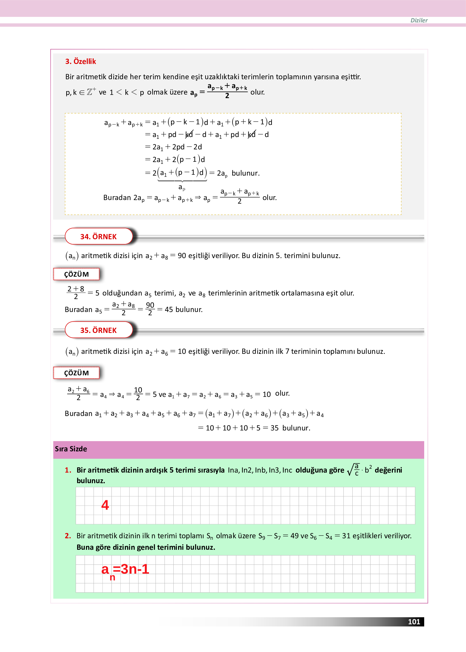 12. Sınıf Meb Yayınları Fen Lisesi Matematik Ders Kitabı Sayfa 101 Cevapları