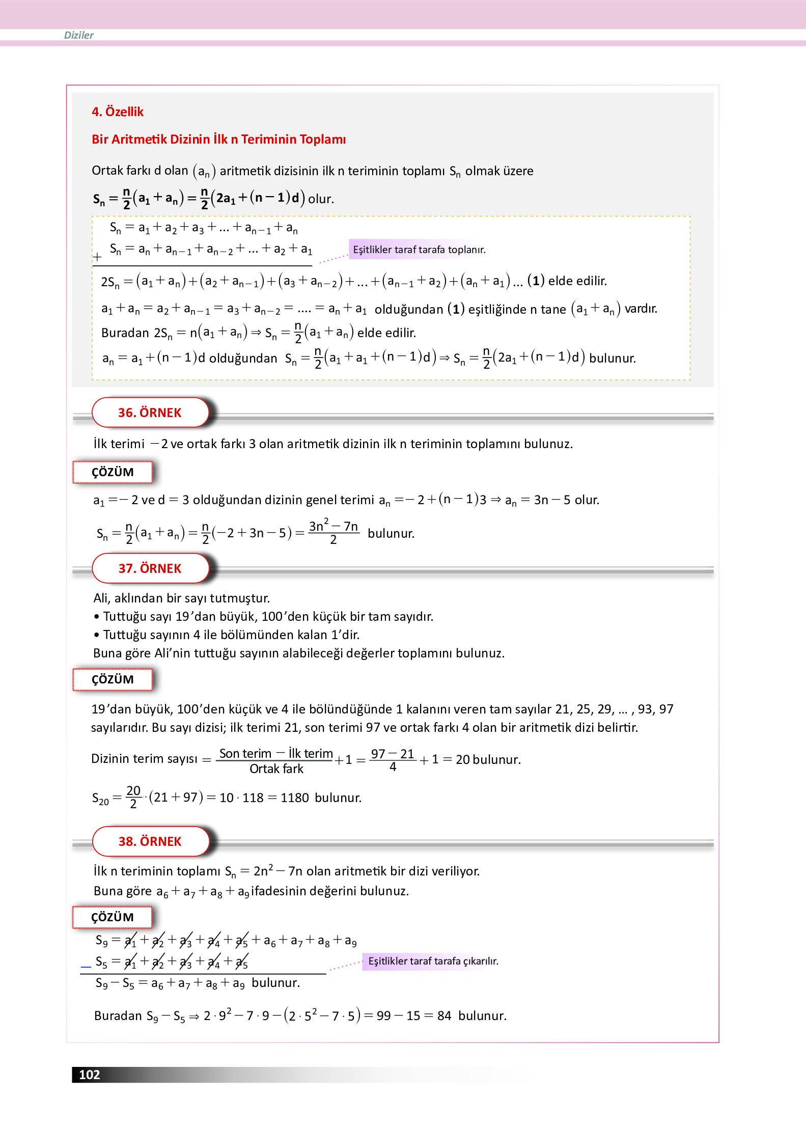 12. Sınıf Meb Yayınları Fen Lisesi Matematik Ders Kitabı Sayfa 102 Cevapları