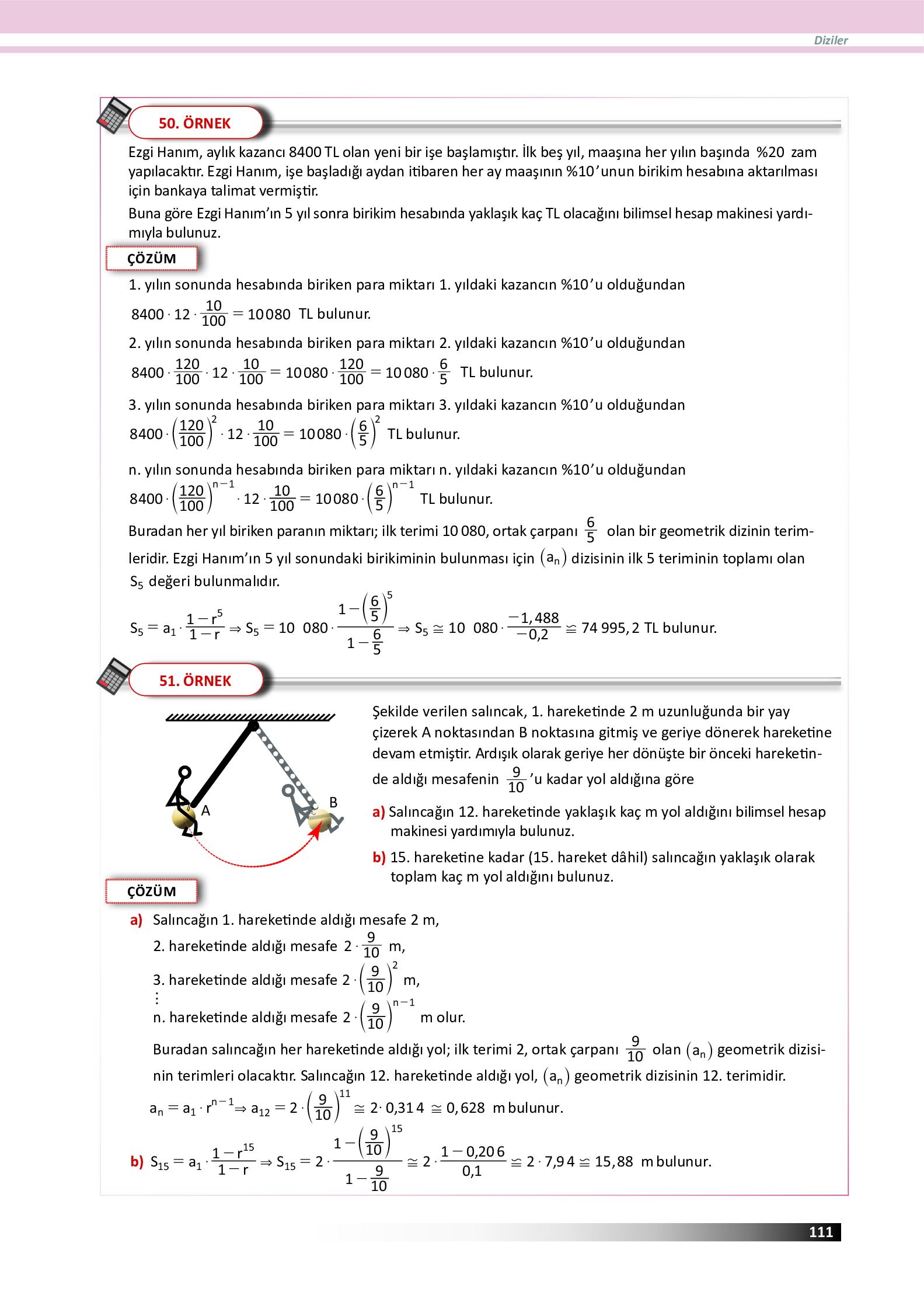 12. Sınıf Meb Yayınları Fen Lisesi Matematik Ders Kitabı Sayfa 111 Cevapları