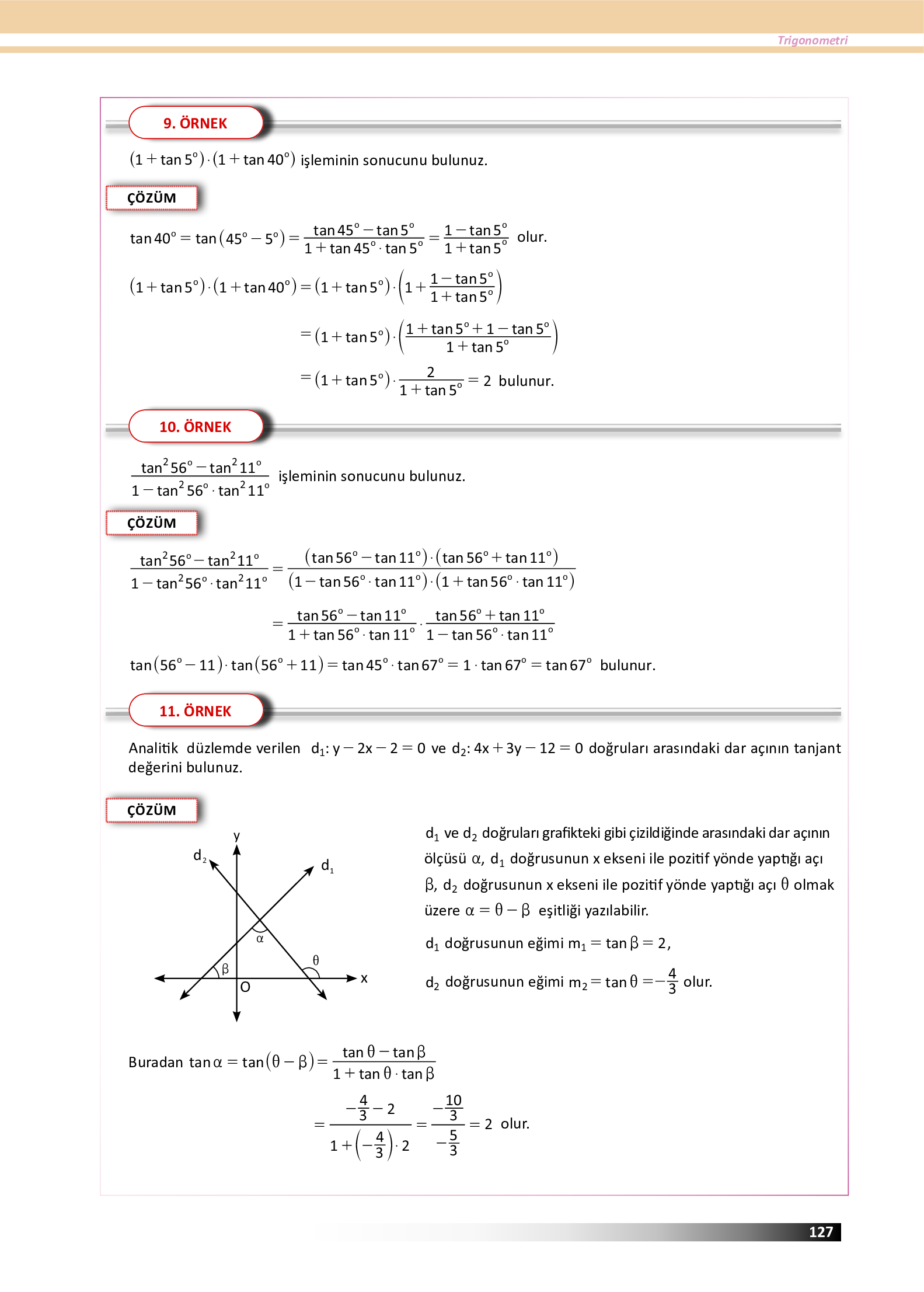 12. Sınıf Meb Yayınları Fen Lisesi Matematik Ders Kitabı Sayfa 127 Cevapları