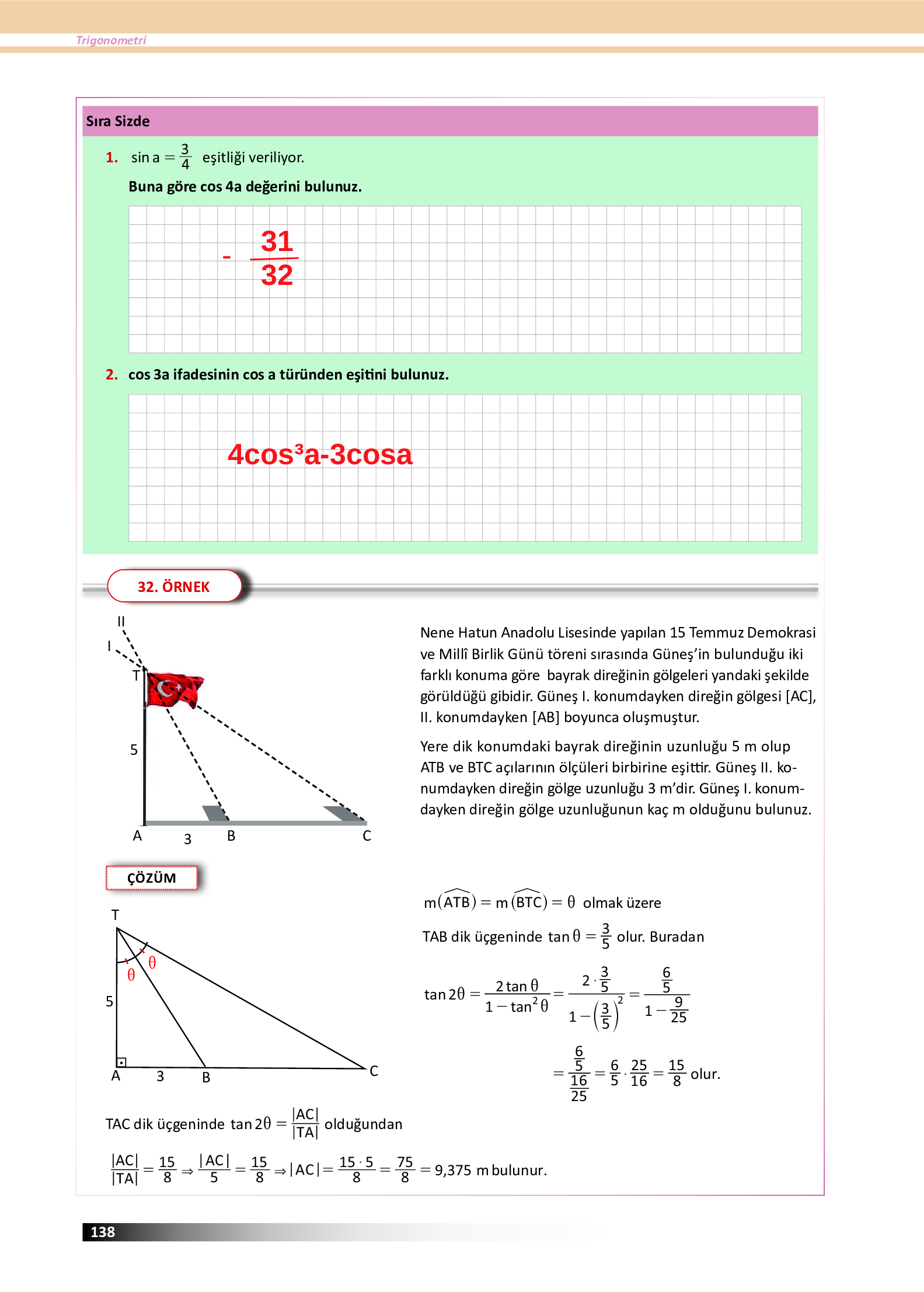 12. Sınıf Meb Yayınları Fen Lisesi Matematik Ders Kitabı Sayfa 138 Cevapları 12. Sınıf Meb Yayınları Fen Lisesi Matematik Ders Kitabı Sayfa 138 Cevapları