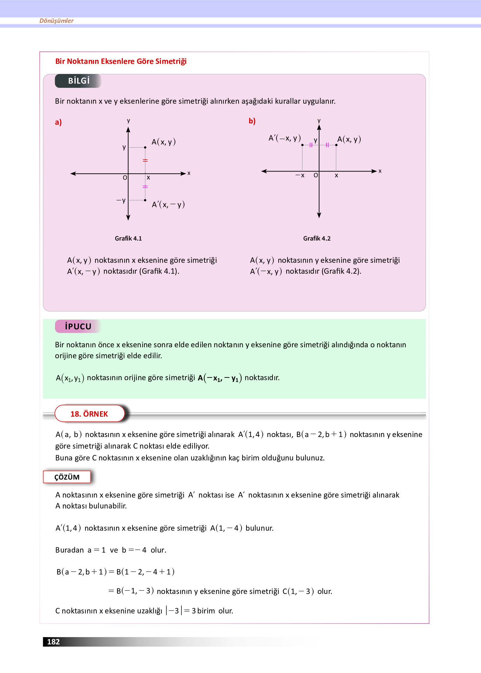 12. Sınıf Meb Yayınları Fen Lisesi Matematik Ders Kitabı Sayfa 182 Cevapları