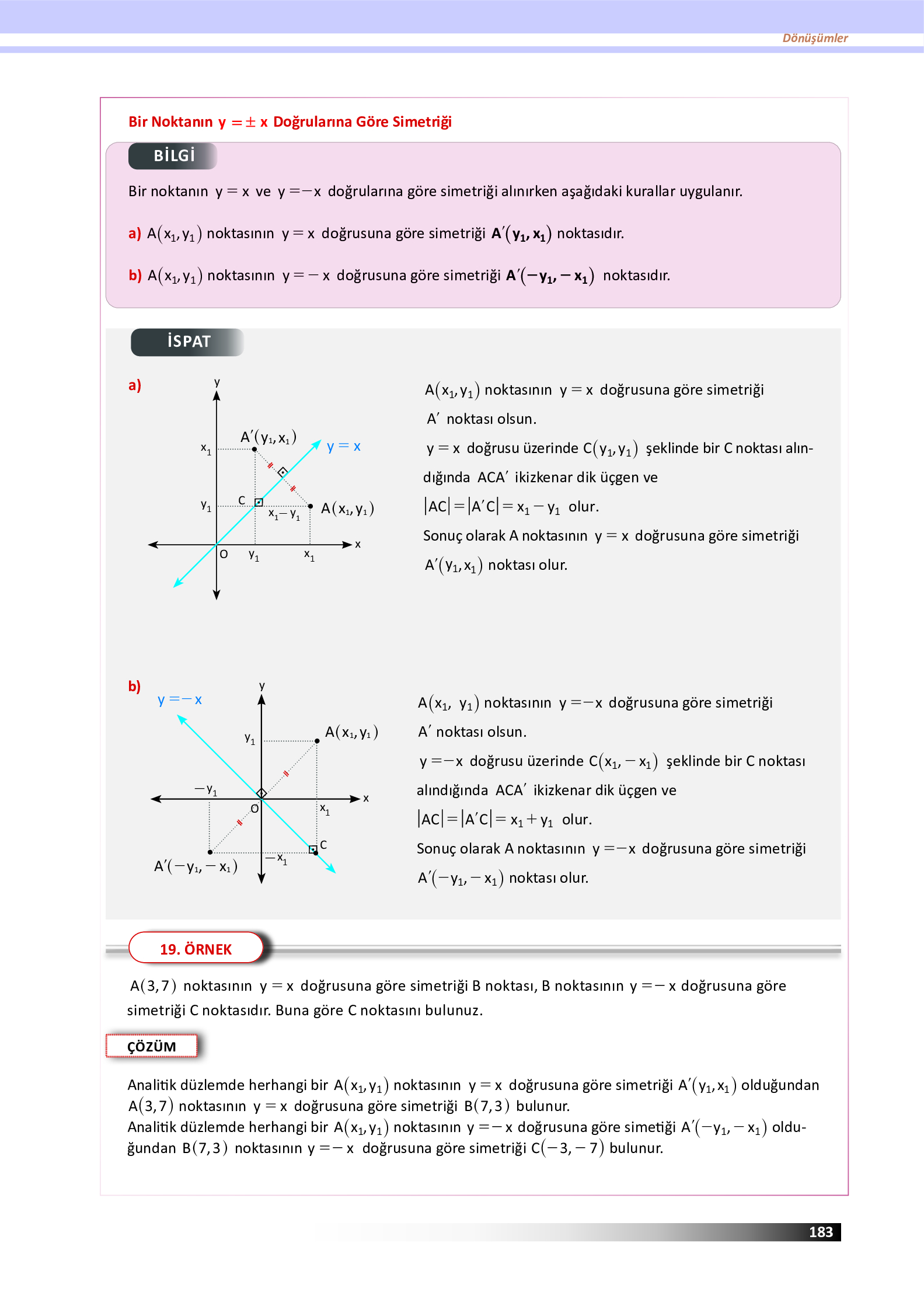 12. Sınıf Meb Yayınları Fen Lisesi Matematik Ders Kitabı Sayfa 183 Cevapları