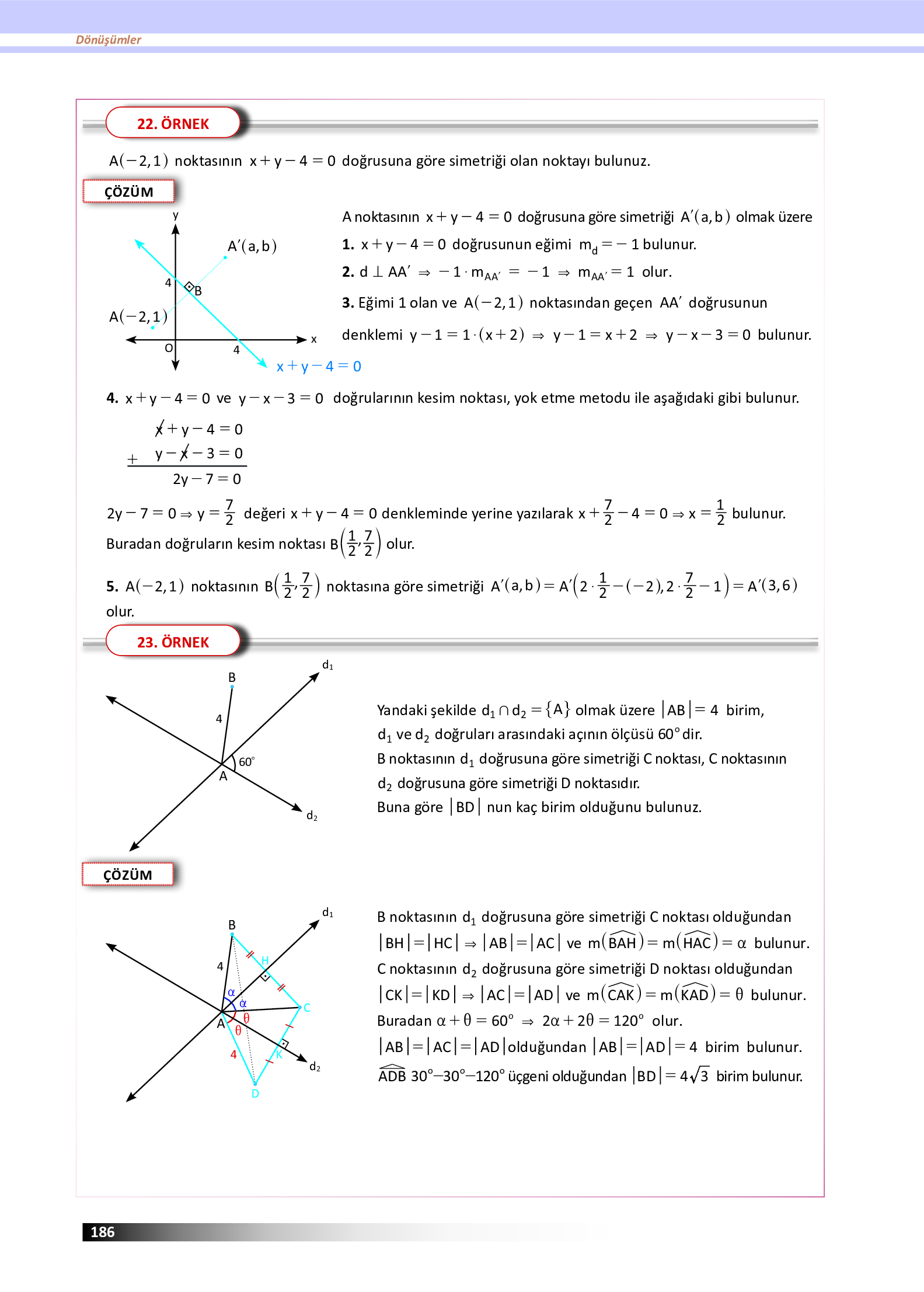 12. Sınıf Meb Yayınları Fen Lisesi Matematik Ders Kitabı Sayfa 186 Cevapları