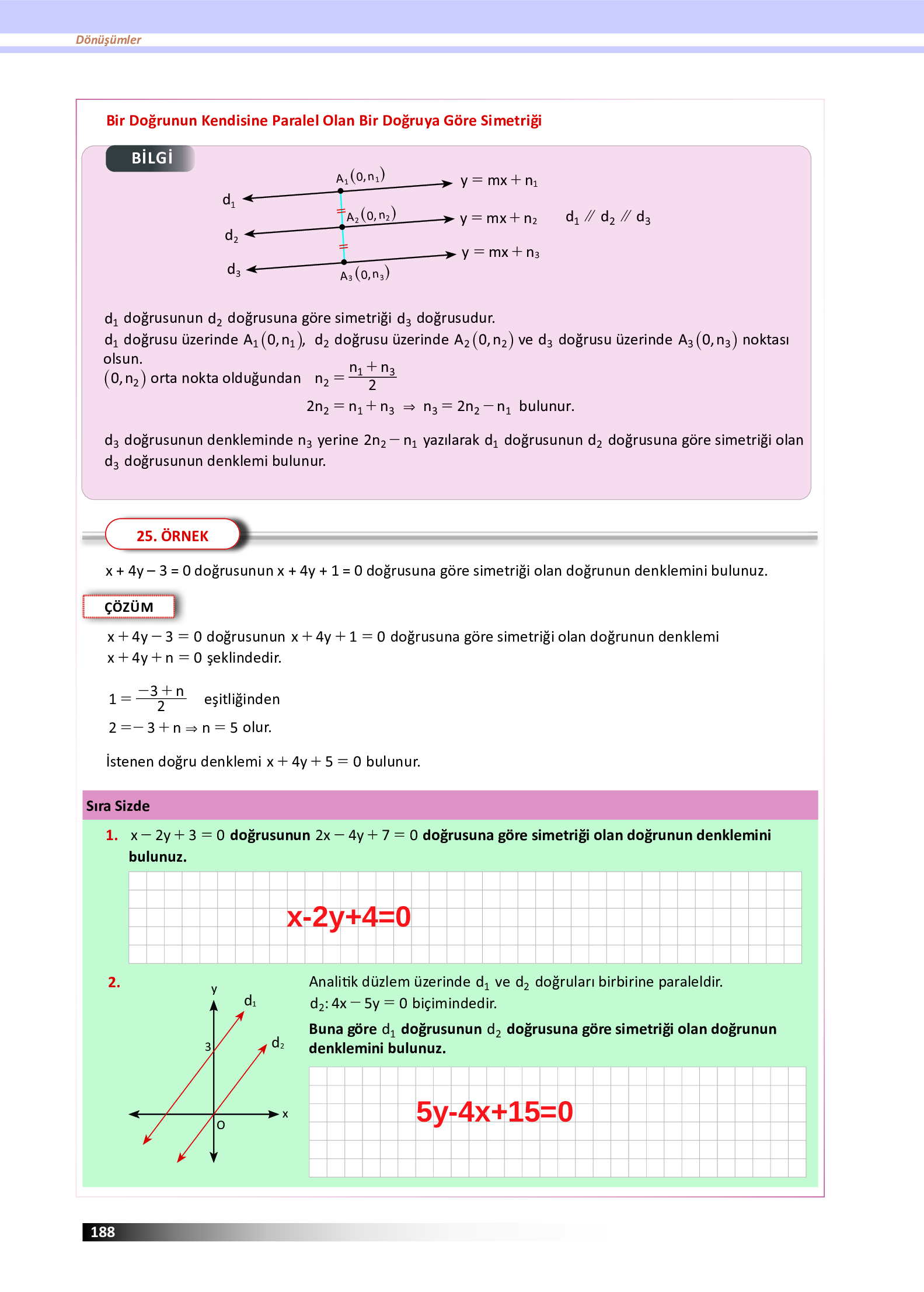 12. Sınıf Meb Yayınları Fen Lisesi Matematik Ders Kitabı Sayfa 188 Cevapları