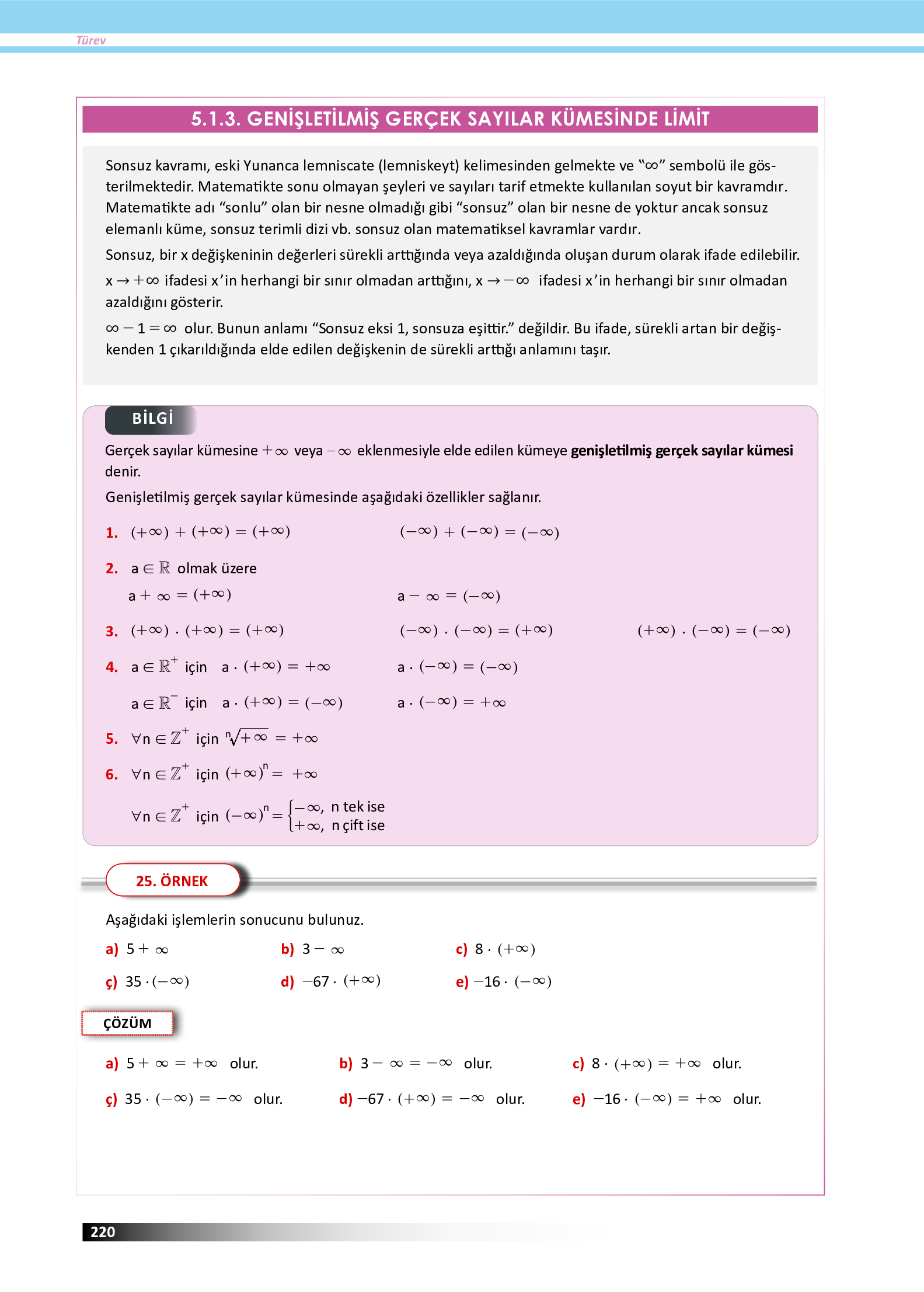 12. Sınıf Meb Yayınları Fen Lisesi Matematik Ders Kitabı Sayfa 220 Cevapları