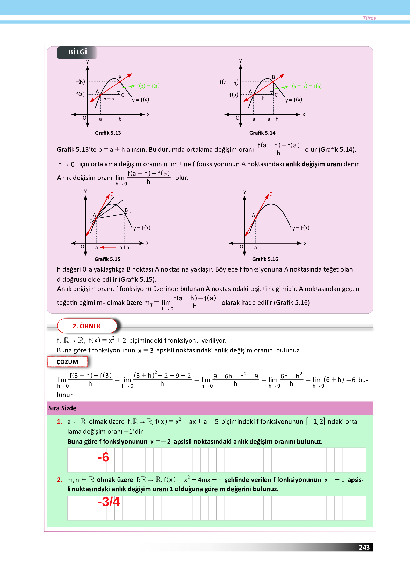 12. Sınıf Meb Yayınları Fen Lisesi Matematik Ders Kitabı Sayfa 243 Cevapları 12. Sınıf Meb Yayınları Fen Lisesi Matematik Ders Kitabı Sayfa 243 Cevapları