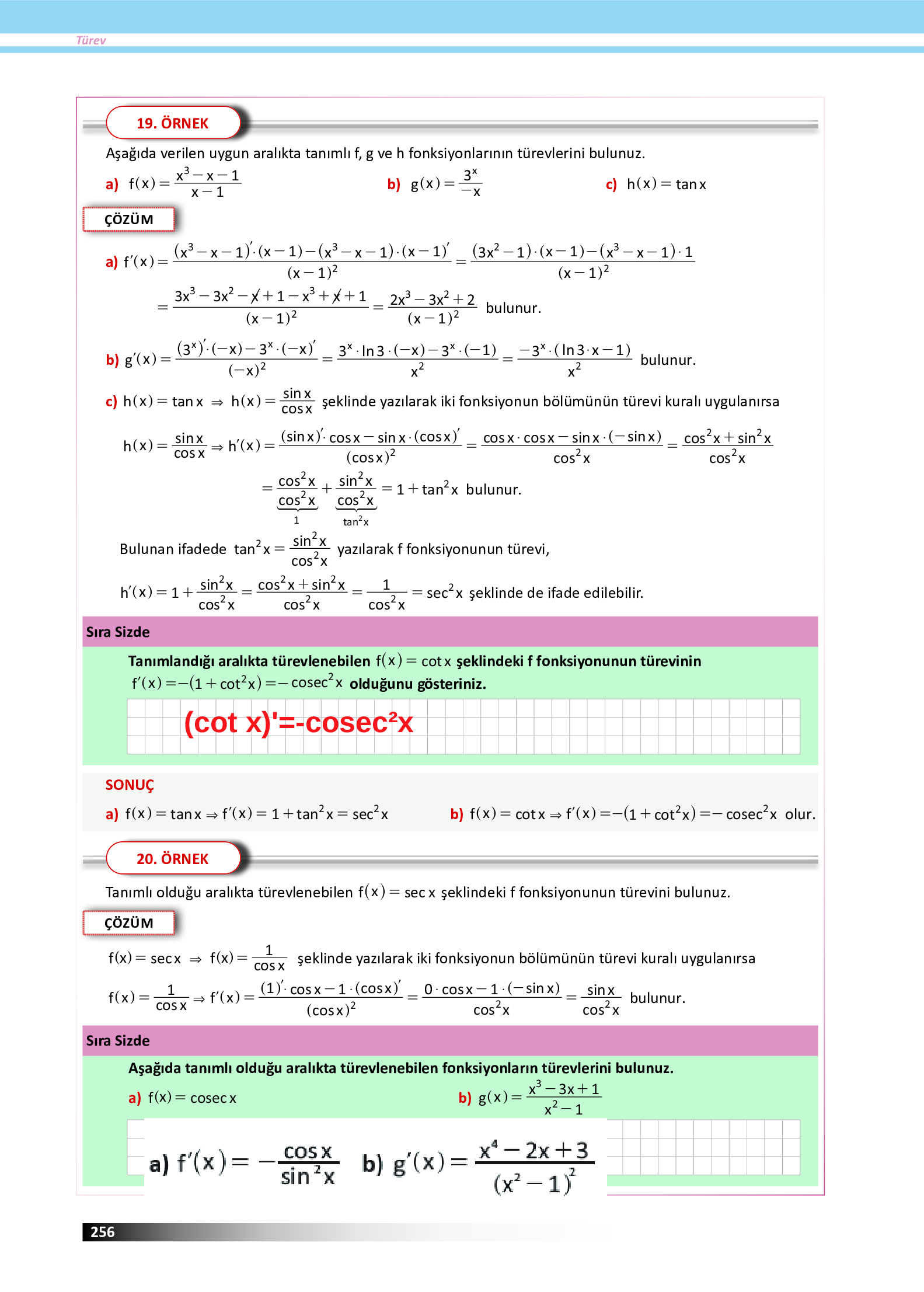 12. Sınıf Meb Yayınları Fen Lisesi Matematik Ders Kitabı Sayfa 256 Cevapları 12. Sınıf Meb Yayınları Fen Lisesi Matematik Ders Kitabı Sayfa 256 Cevapları